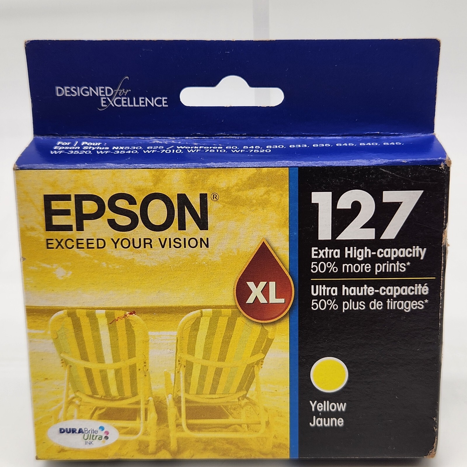 Epson 127XL Yellow Ink Cartridge Sealed Genuine Exp. Date 02/2020