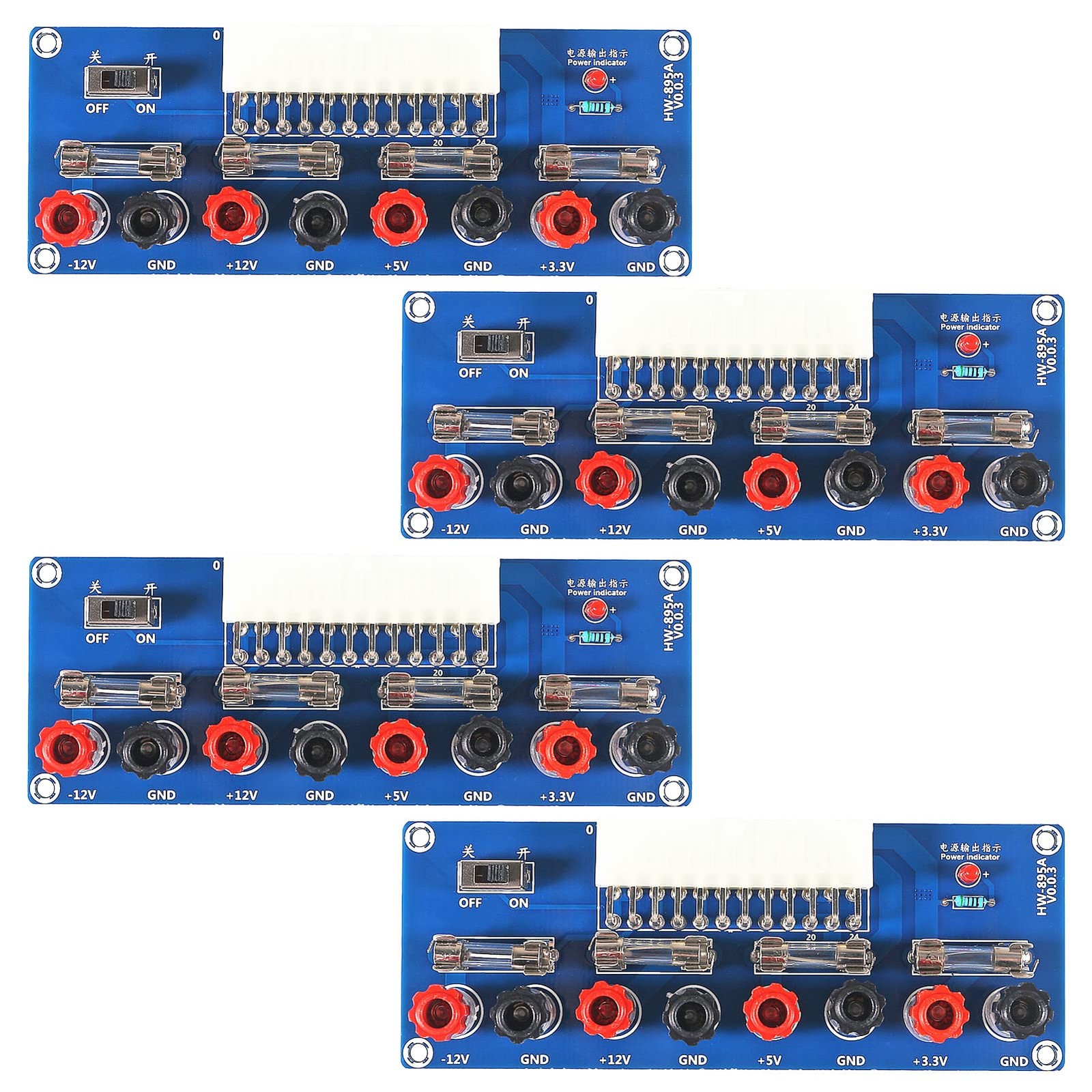 4 PCS XHM229 24Pin Benchtop Power Board Computer ATX Breakout Adapter