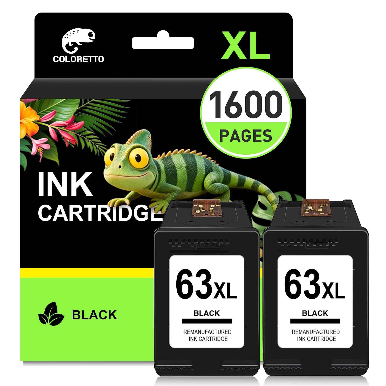 63XL Black Ink Cartridge for HP Ink 63 HP63 Black Printer Ink Combo pack | Of...