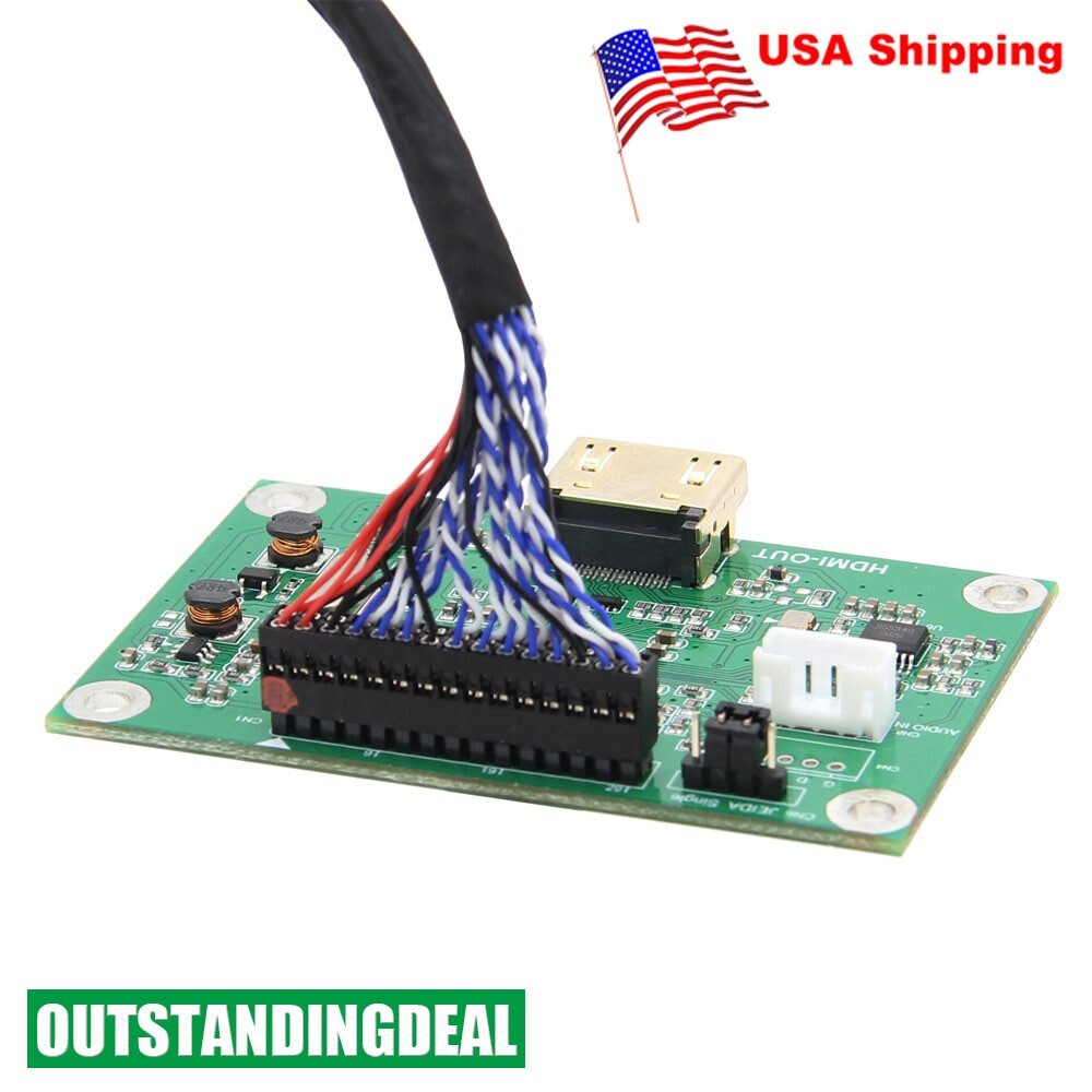 V1.5 LVDS To HDMI-Compatible Adapter Board Converter +Cable USA