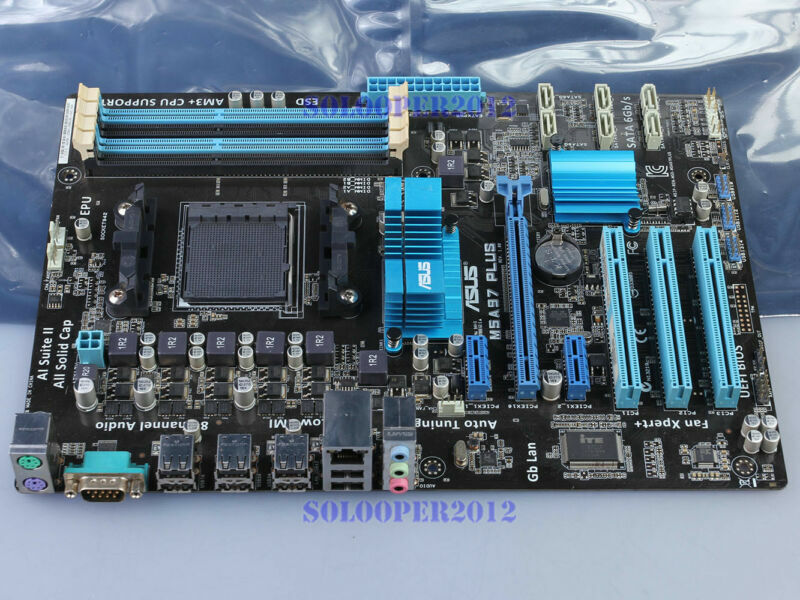 ASUS M5A97 PLUS Motherboard AMD 970 Socket AM3+ DDR3 ATX  PS/2 USB2.0 RJ-45
