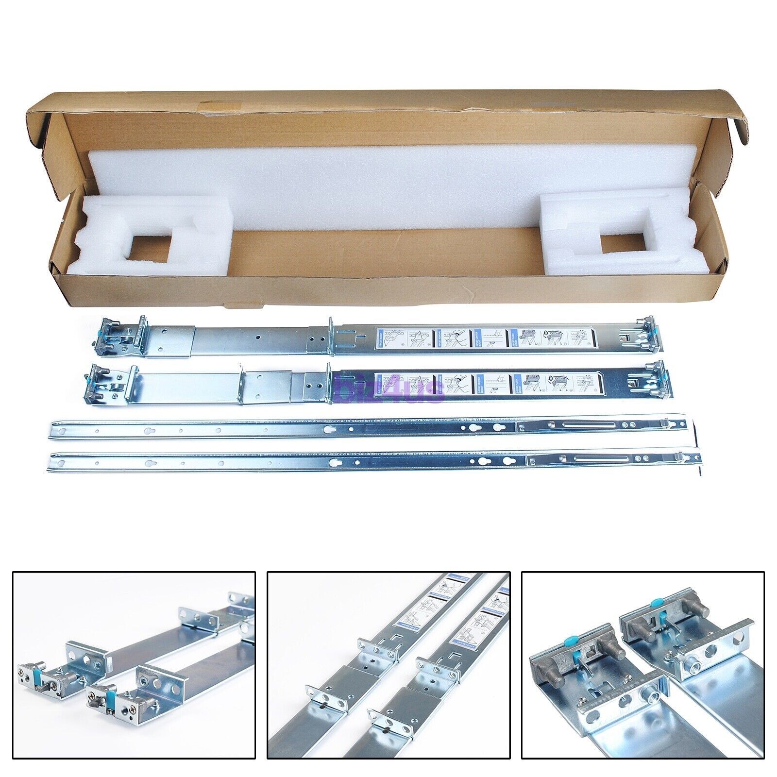 1U Short Static Rails Kit for Dell PowerEdge R640 R630 R620 R440 R430 R420 R330