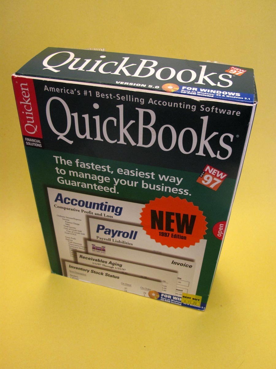 Quickbooks Version 5.0 for Windows  Early QB Vintage with CD