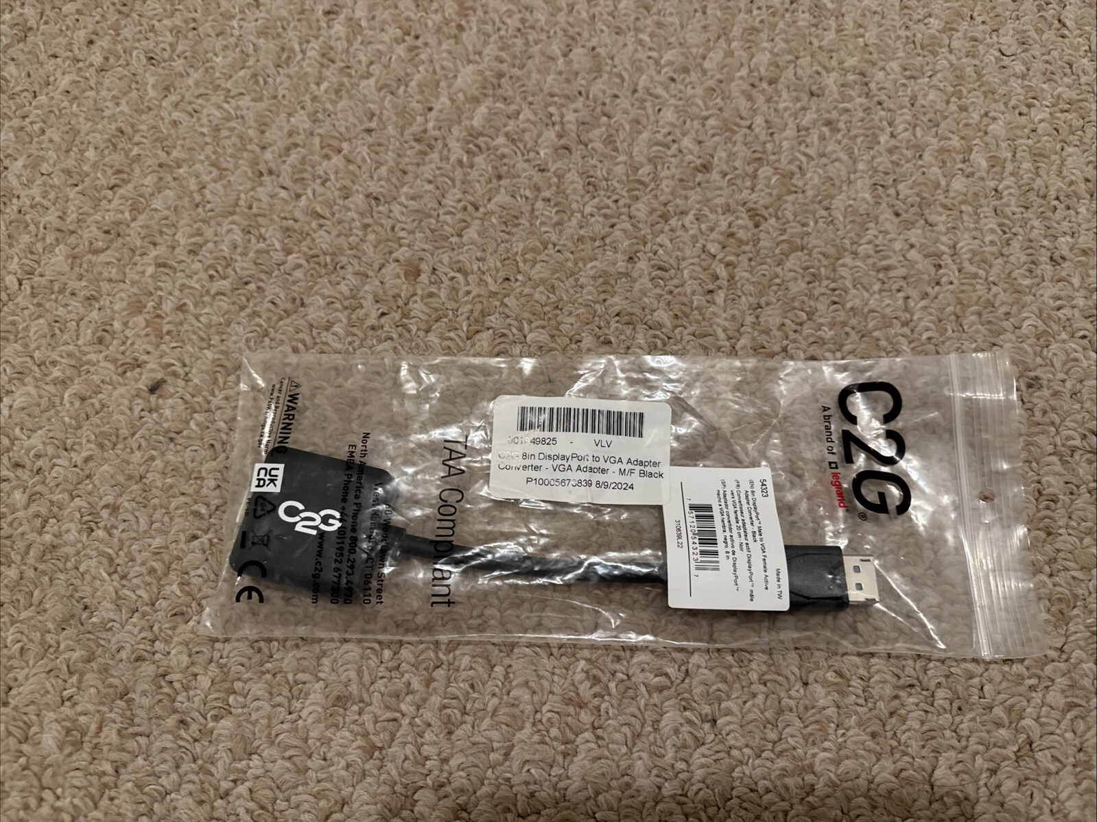 C2G Legrand 54323 8" Display Port Male to VGA Female DP Adapter Lot of 5