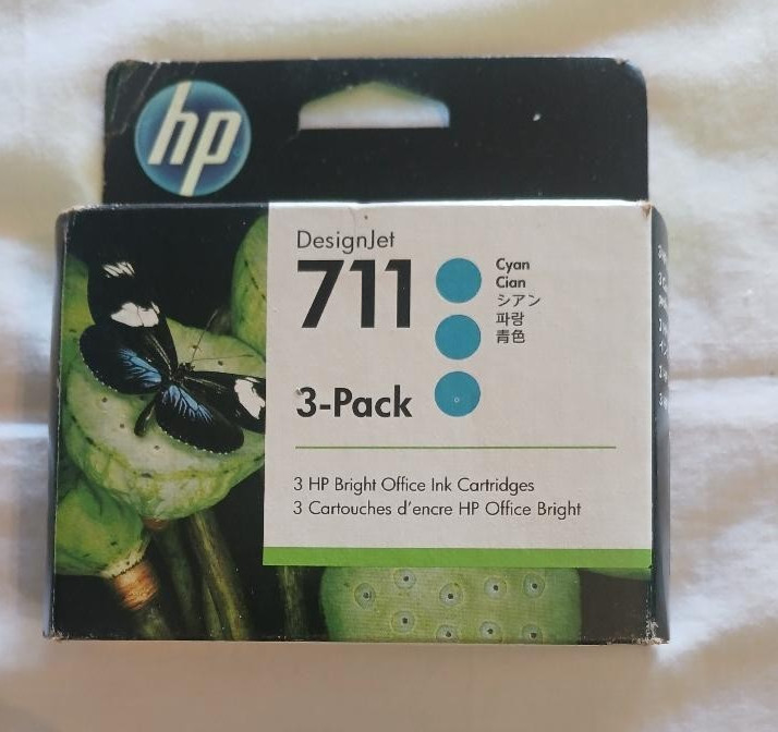 2021 3 Pack New Genuine HP 711 Cyan DesignJet Inks CZ134A OEM SEALED T120 T150