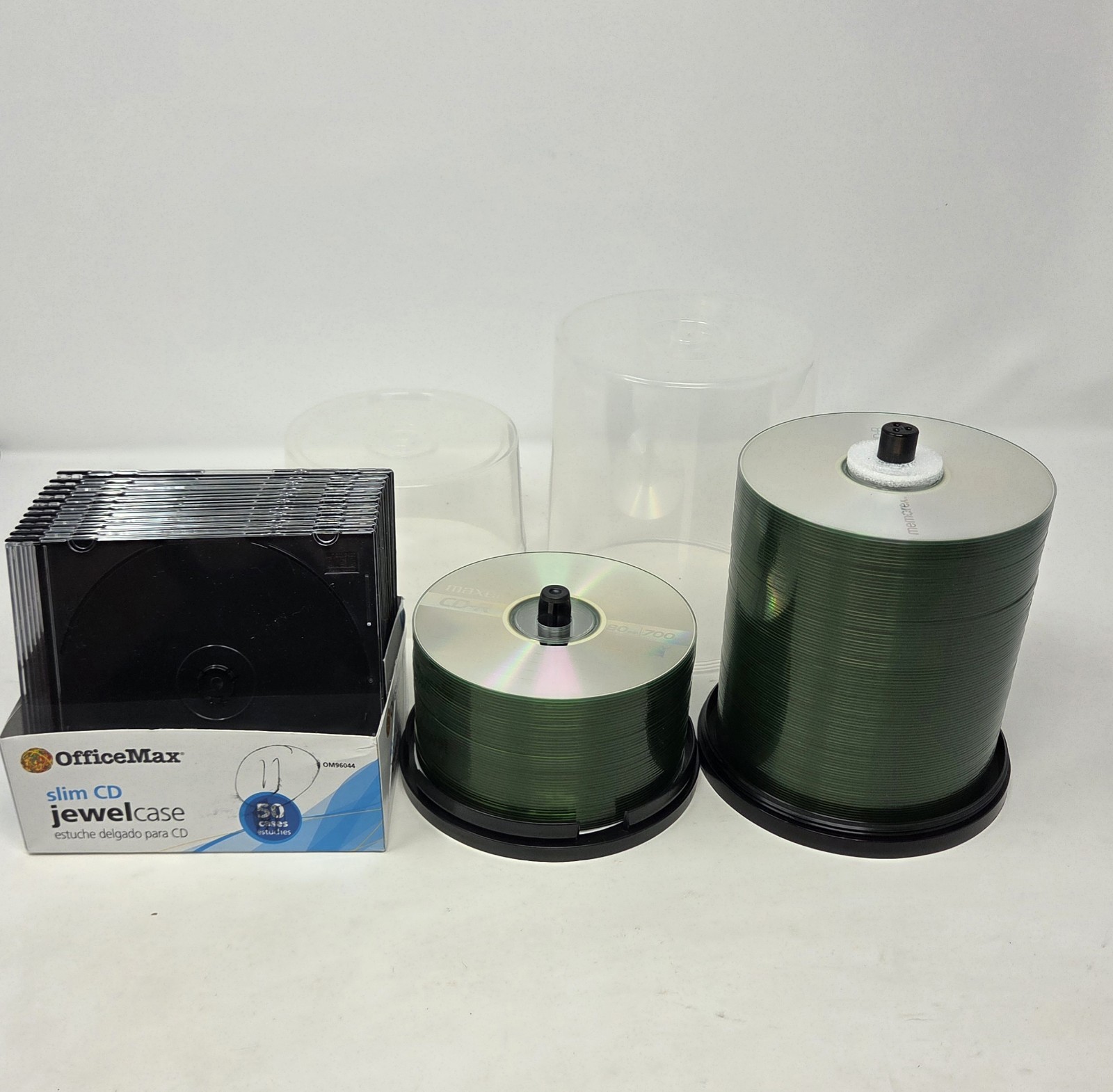 Lot of 145 Blank CD-R Discs Maxell Memorex 700MB 80 Min Spindles + 11 Slim Cases