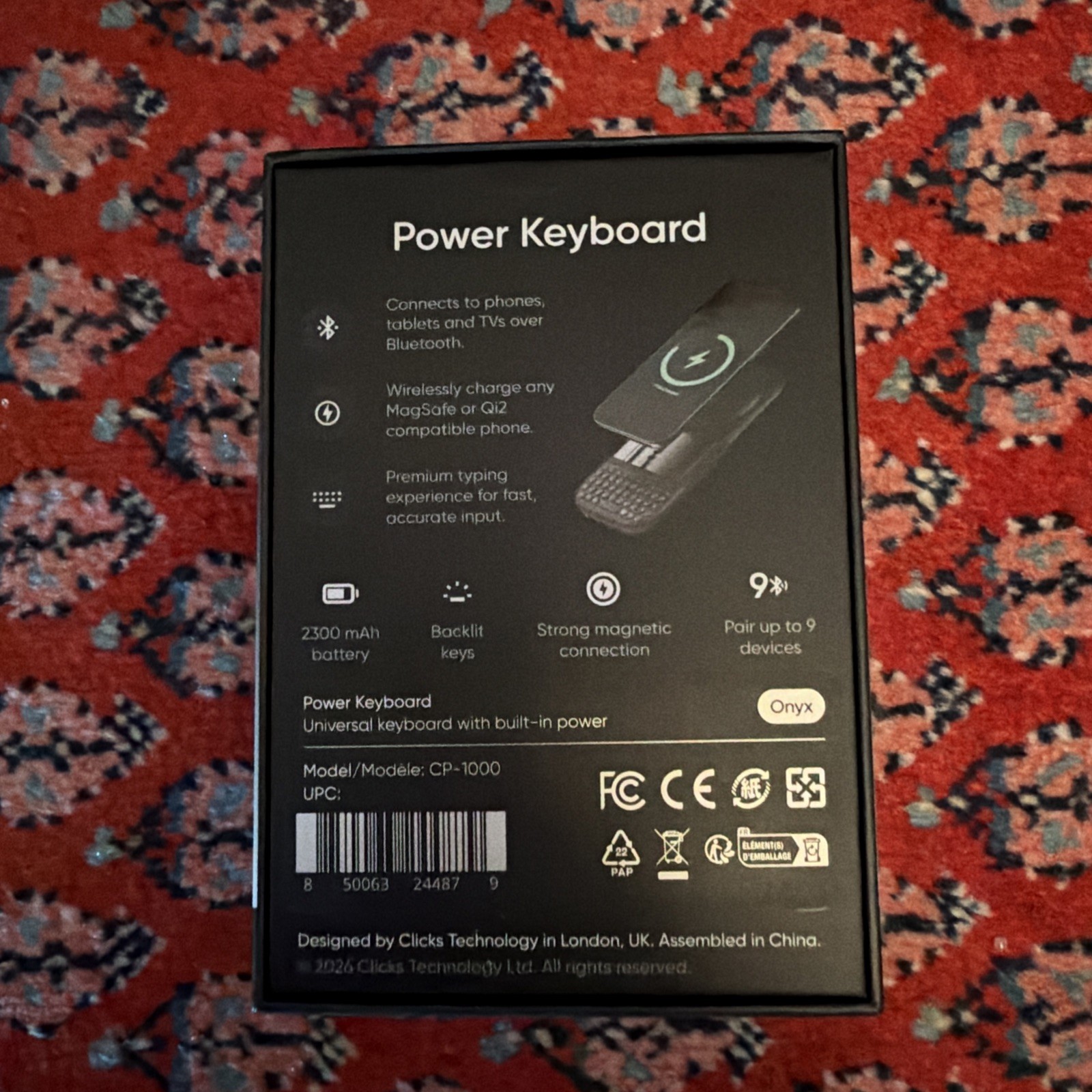 Clicks Power Keyboard - Bluetooth Keyboard with built-in power