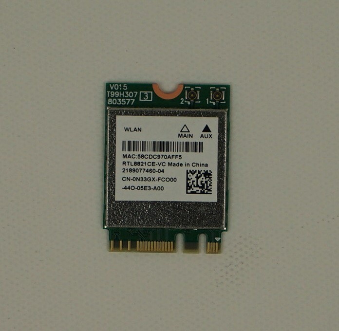 Wireless Card Dell N33GX (Realtek RTL8821CE-VC) Realtek RTL8821CE-V Dual-Band
