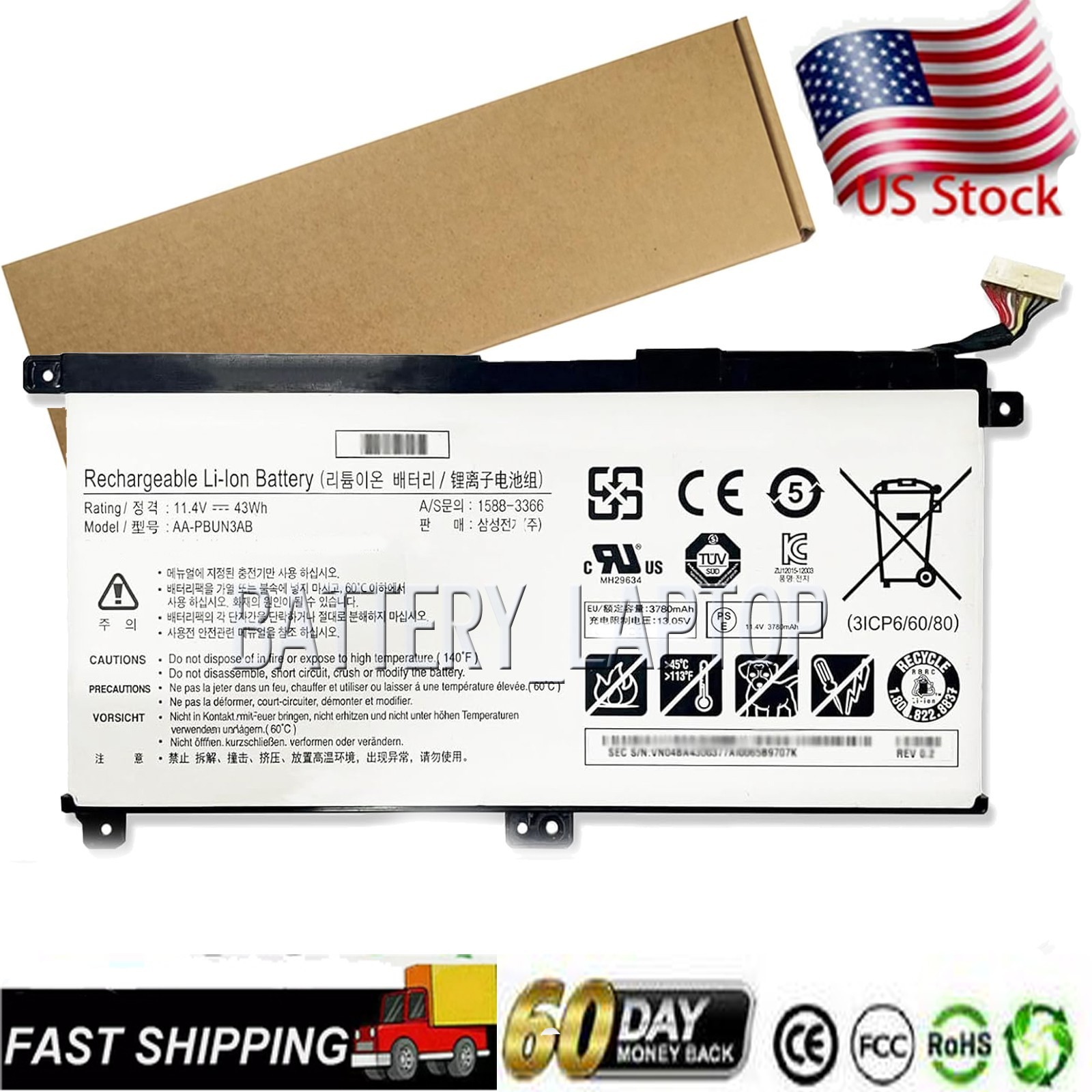AA-PBUN3AB Tablet Battery for Samsung NP740U3L-L02US NP740U5L NP740U5L-Y03US