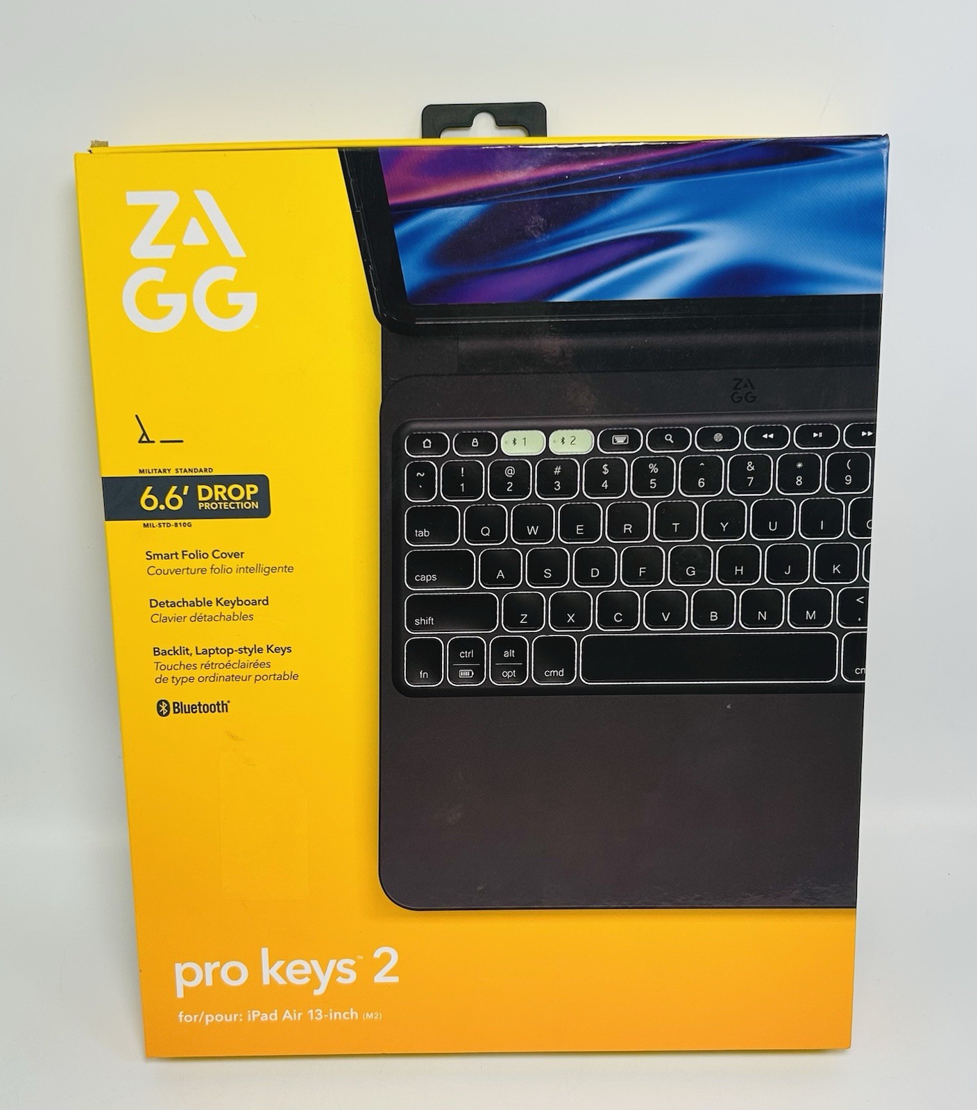 ZAGG Pro Keys 2 iPad Air 13" Wireless Keyboard Case 6.6 ft - Black *NEW IN BOX*