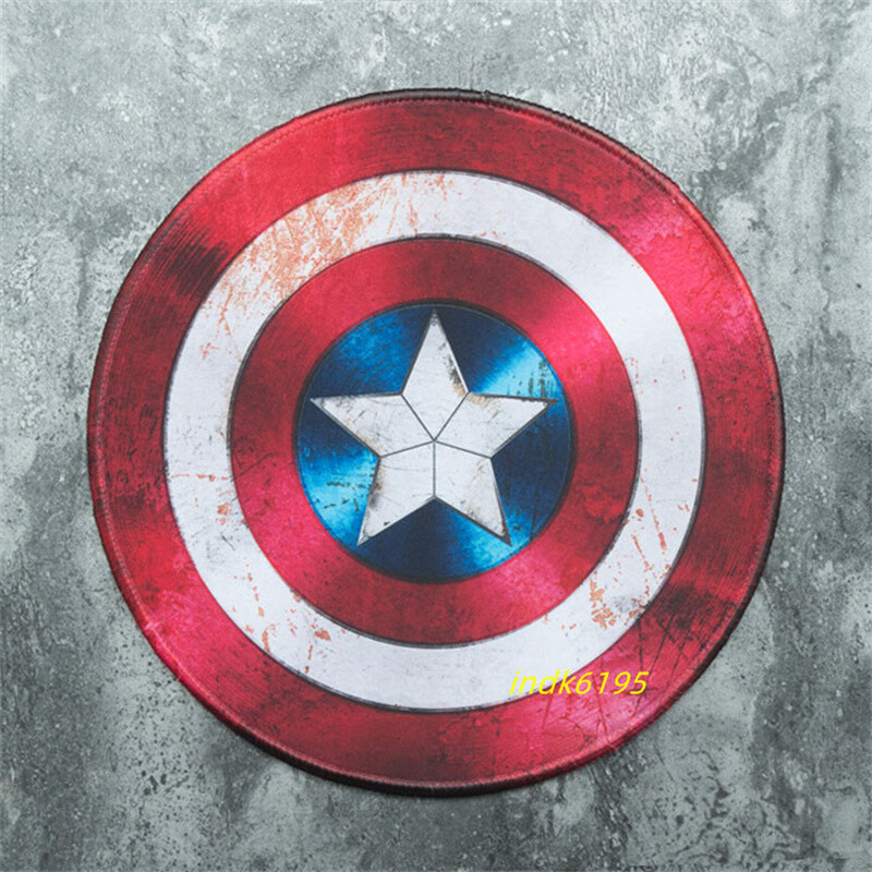Round Waterproof Mousepad Iron Man Arc Reactor Captain America Shield Design