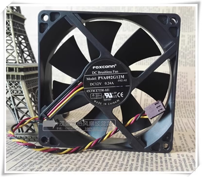 Foxconn PVA092G12M 9025 DC12V 0.24A 9CM 3-Pin Inverter Cooling Fan