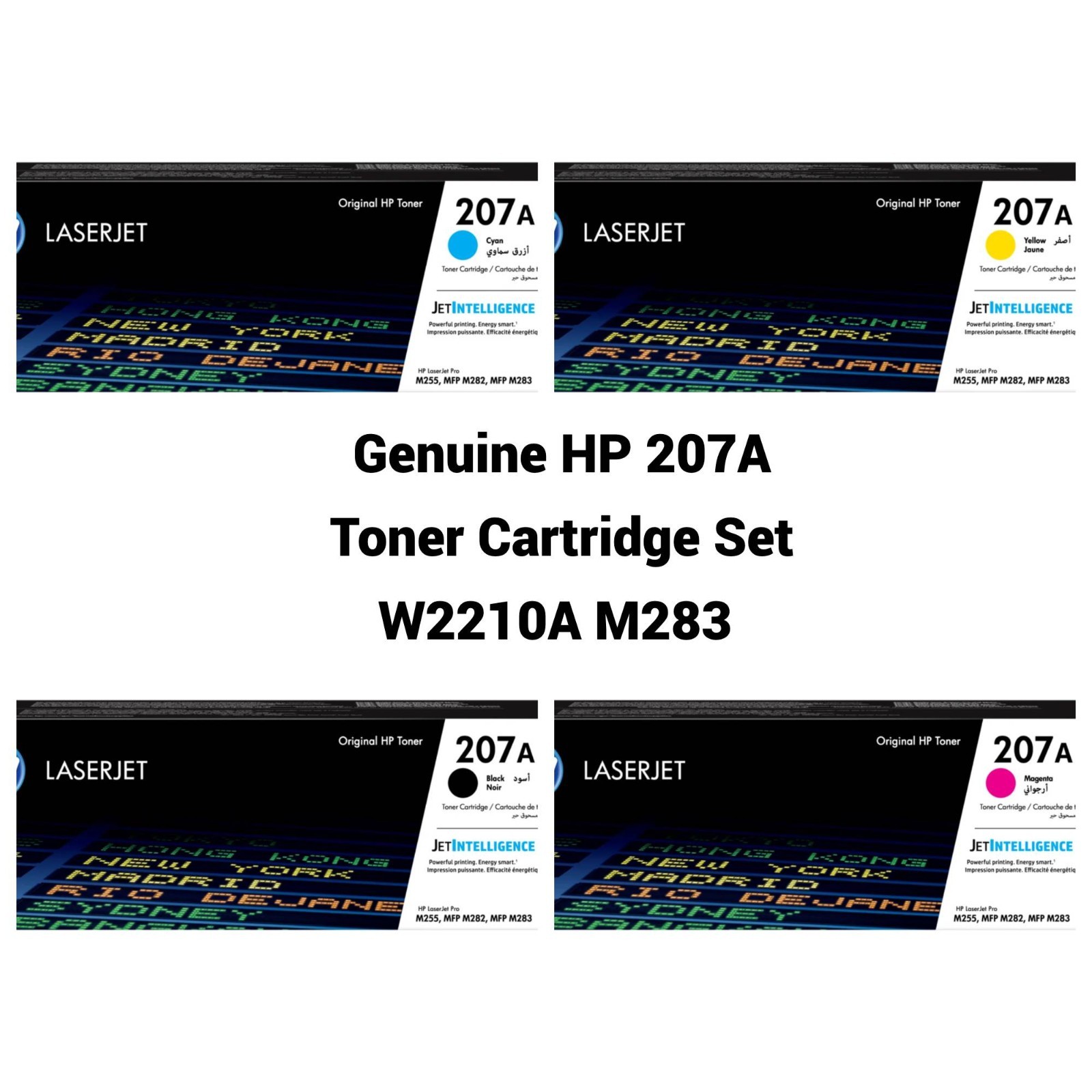 Genuine HP 207A Toner Cartridge Set W2210A M283 Black Cyan Magenta Yellow OEM