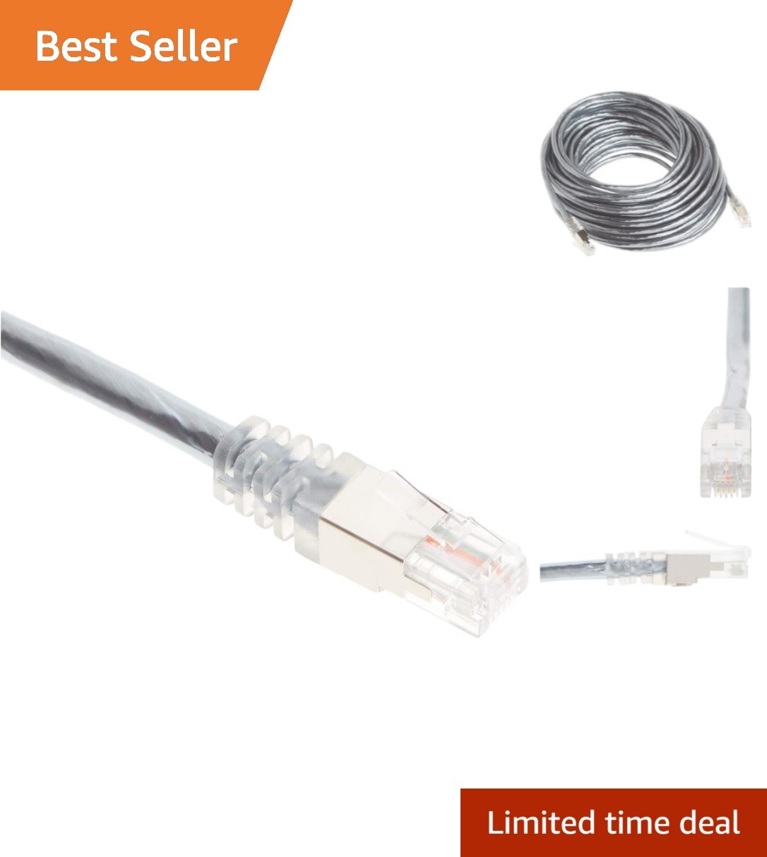 High Speed 50ft RJ11 Modem Cable for DSL - Double-Shielded Ethernet Connection