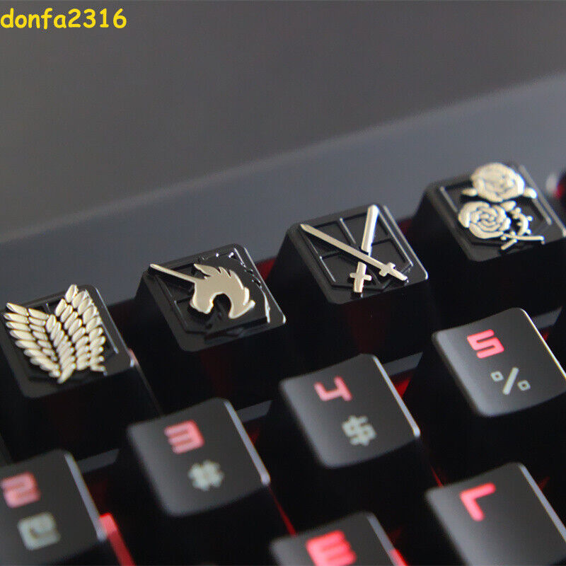 Attack On Titan Keycaps Aluminium Alloy Metal For Mechanical keyboard Anime Gift