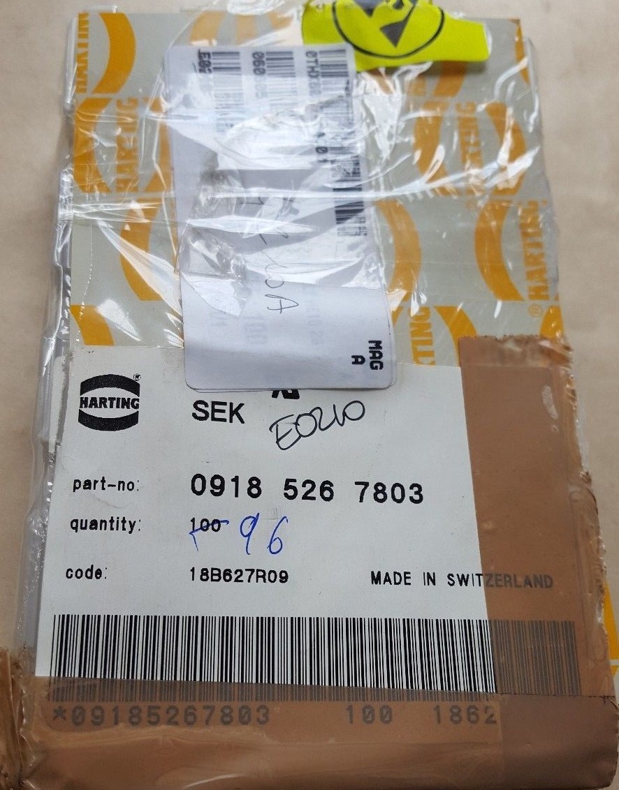 96 PCS OF HARTING 09185267803 CONNECTORS  (U5.6B2)