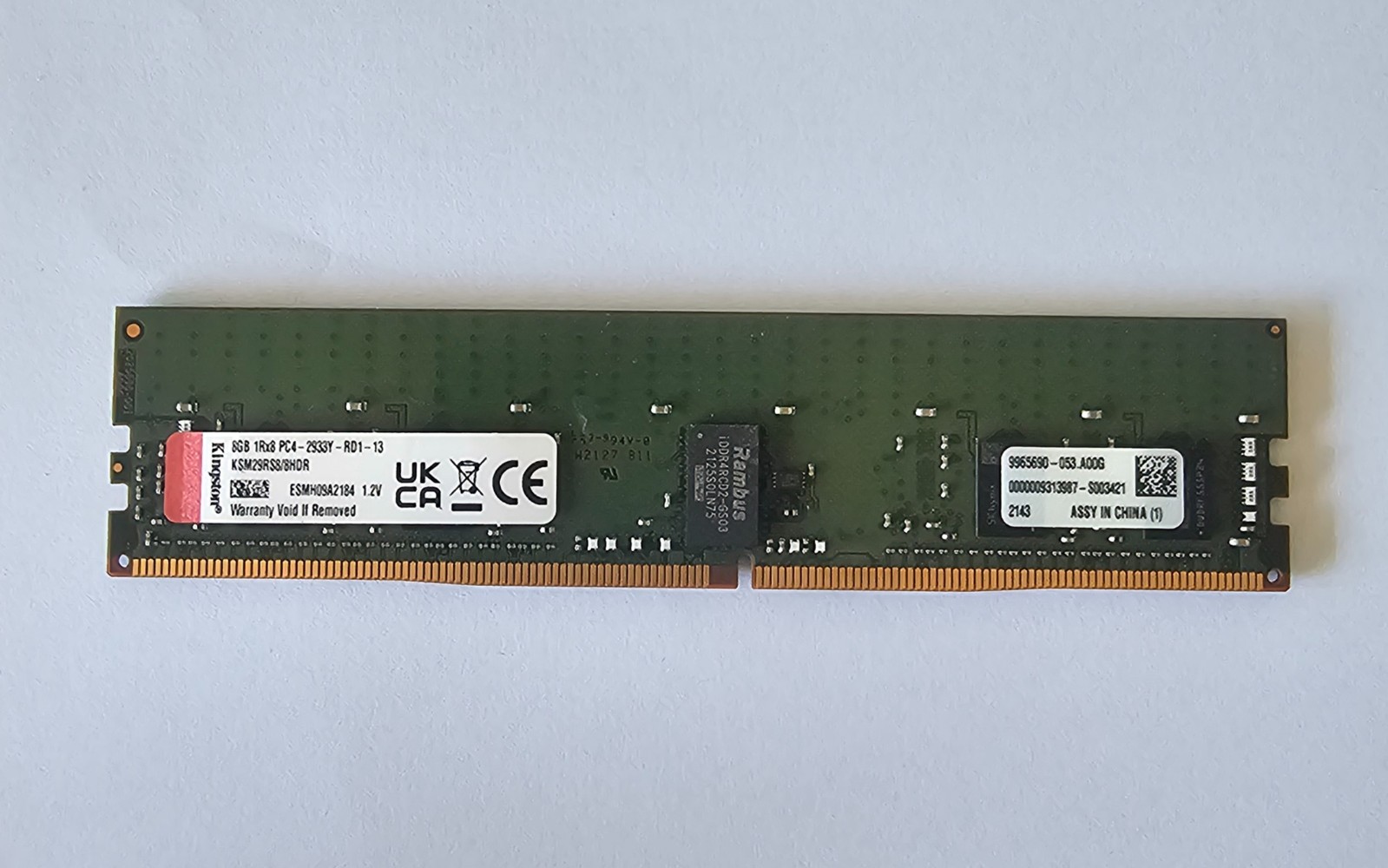 Kingston 8GB 1Rx8 PC4-2933Y DDR4 Server Memory