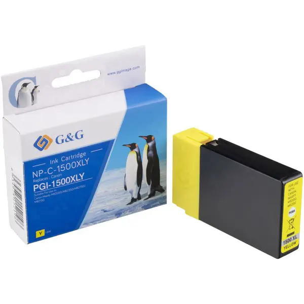 G&G 1C1500Y Compatible Cartridge Replaces Canon PGI-1500Y XL Yellow NP-C-1