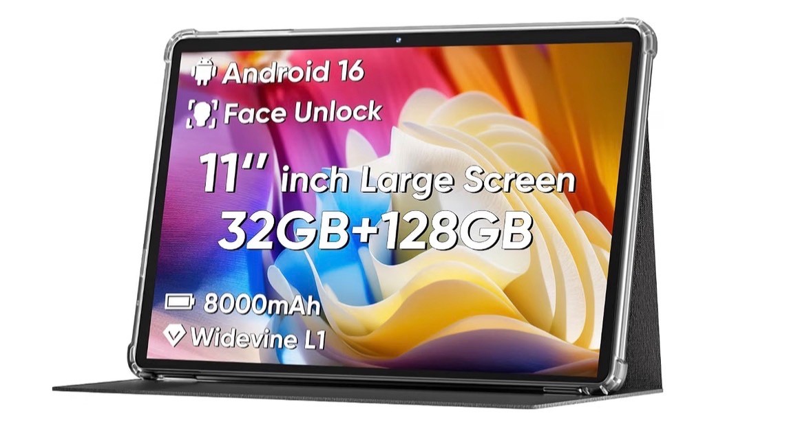 2026 Android 16 Tablet 11inch, Face Unlock, 18W Fast Charging, 32GB+128GB+1TB...