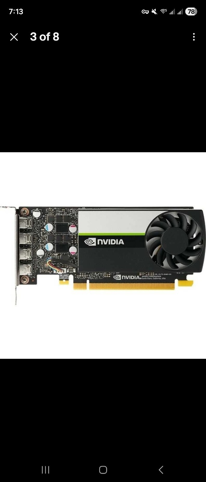NVIDIA RTX T1000 8GB Graphic Card GDDR6 PCI Express 3.0 Lenovo