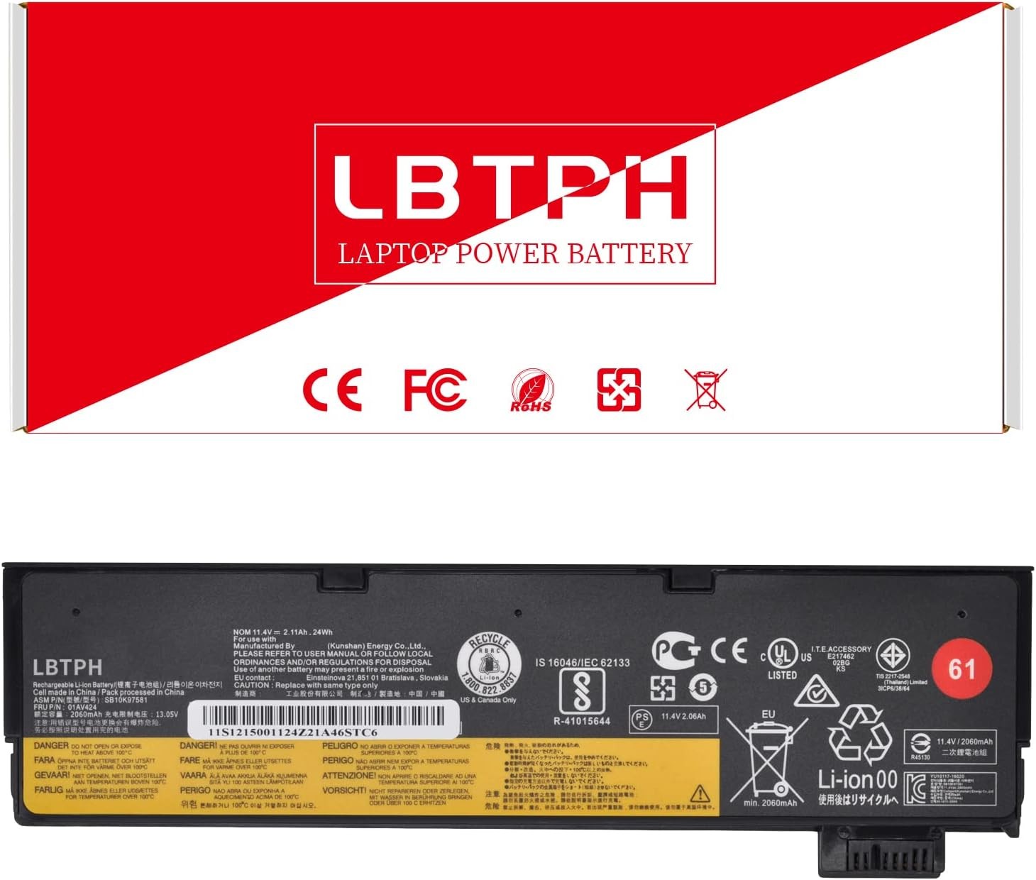 01AV425 01AV422 01AV423 01AV426 01AV427 61 11.4V 24WH Battery for Lenovo