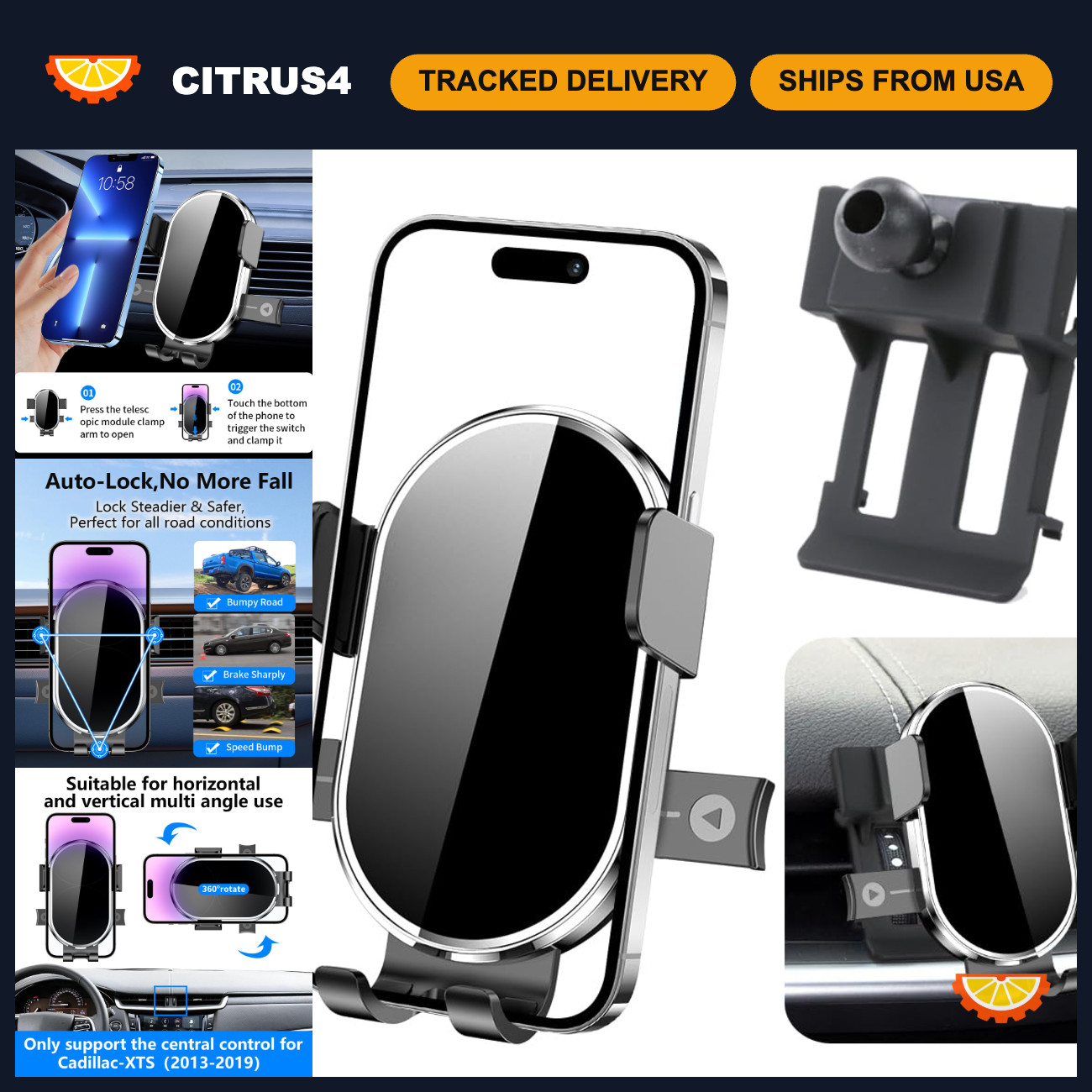 Universal Car Phone Holder for Cadillac XTS 2013-2019, Dashboard Mount, Navigati
