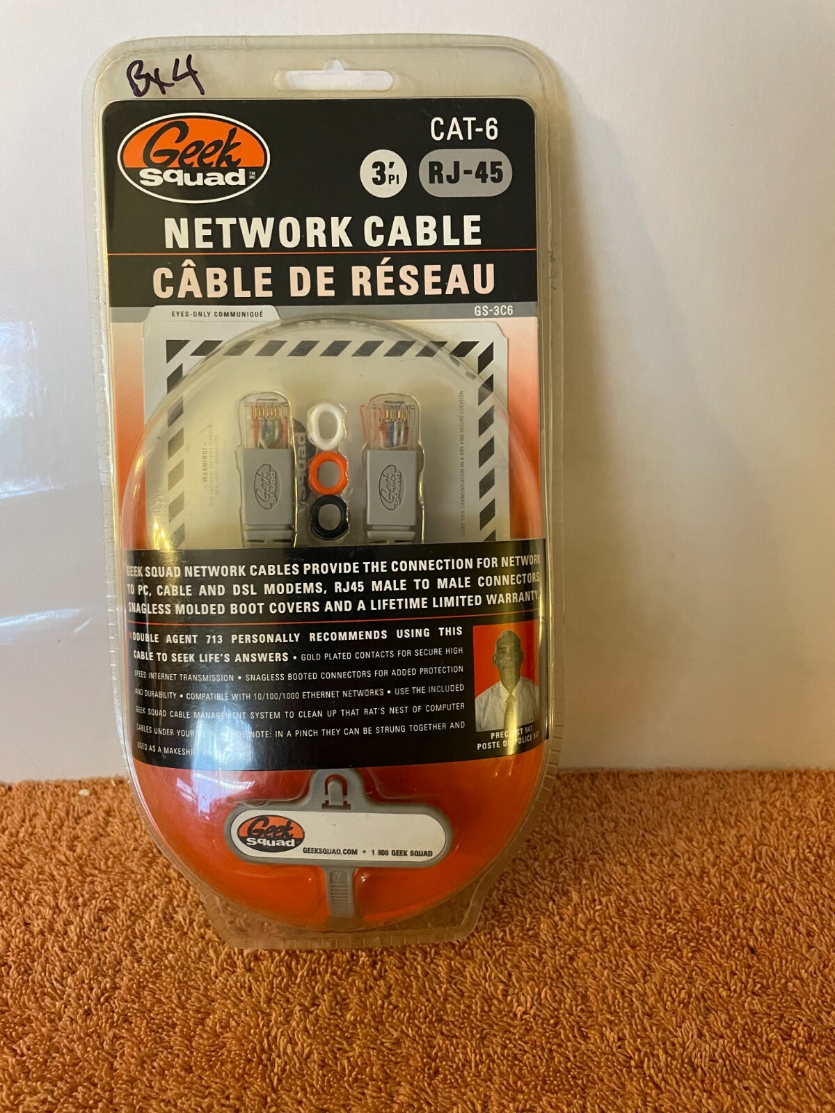 NEW Geek Squad 3' Network Cable CAT-6 RJ-45 PC Cable and DSL Modem Ethernet BX 4