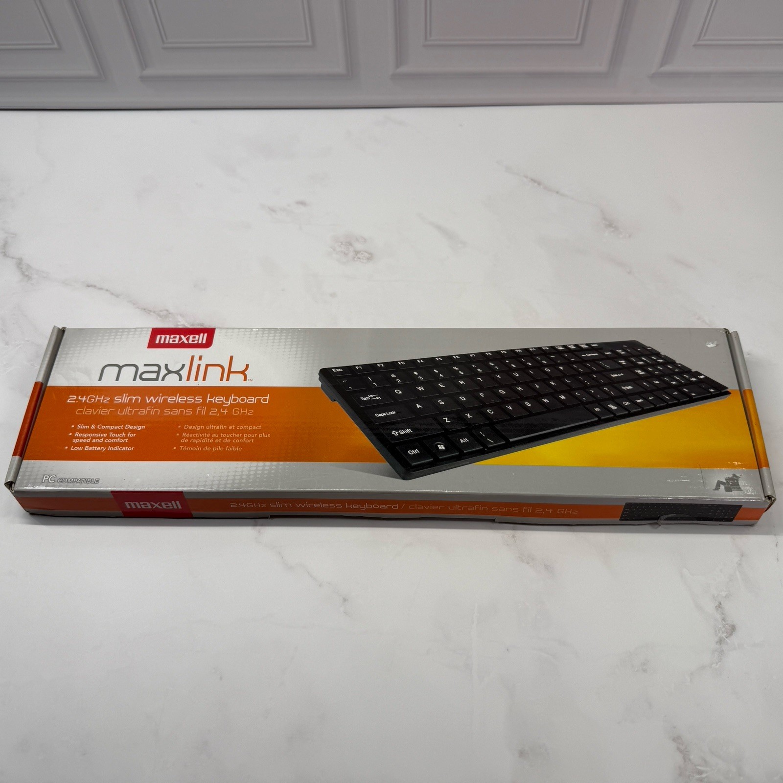 Maxwell Maxlink 2.4GHz slim wireless keyboard, black, New