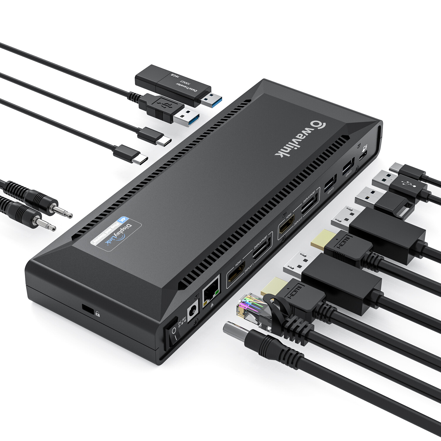 USB-C Docking Station(DL6950) 14-Port 4K Dual Display with Displaylink 65W PD