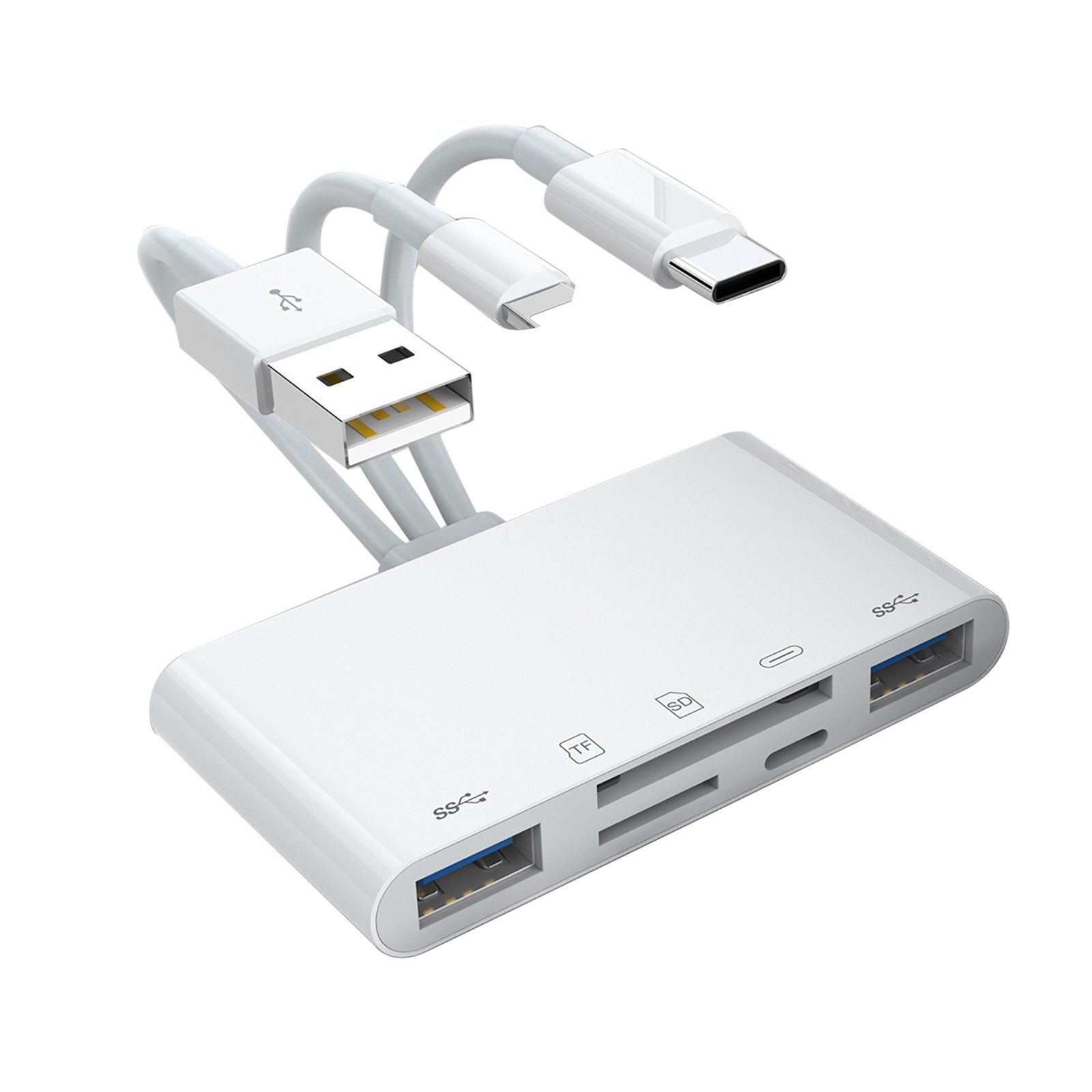 Portable 5-in-1 Memory Card Reader USB OTG Adapter SD Card Reader for iPhone