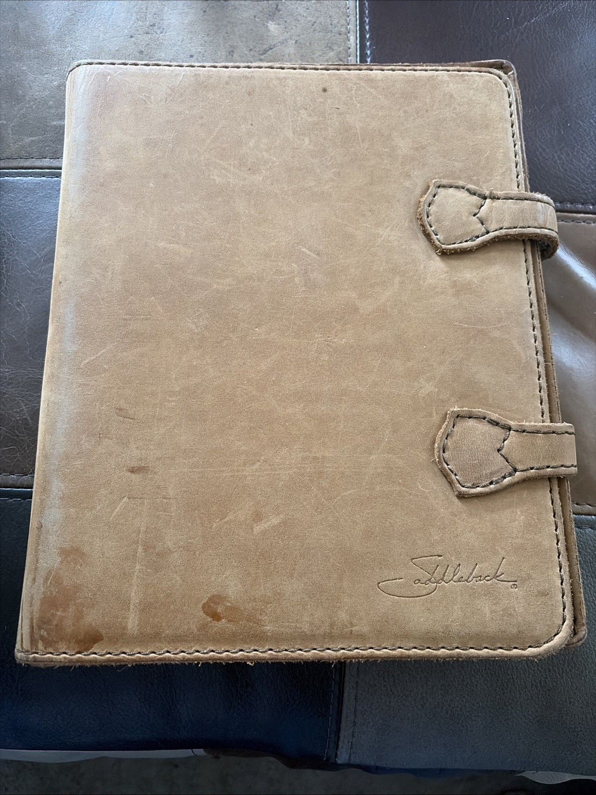 Handcrafted Saddleback Leather - Chestnut - TanTablet Case 7.5 X 9.5” Distressed