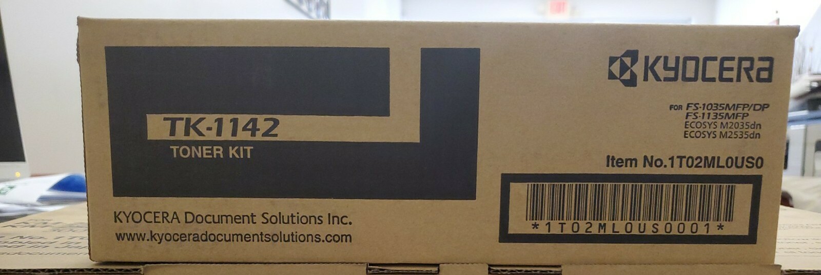 New Genuine Kyocera Mita TK-1142 Black Toner OEM FS-1135MFP TK1142 1T02ML0US0