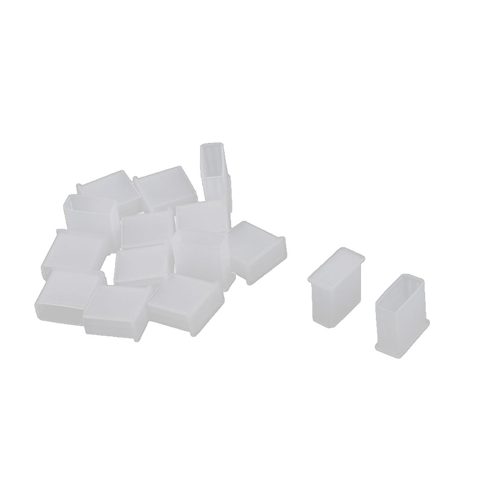 15 Pcs Plastic Anti Dust White USB Port Cover Caps for USB 2.0 Type A Male Port