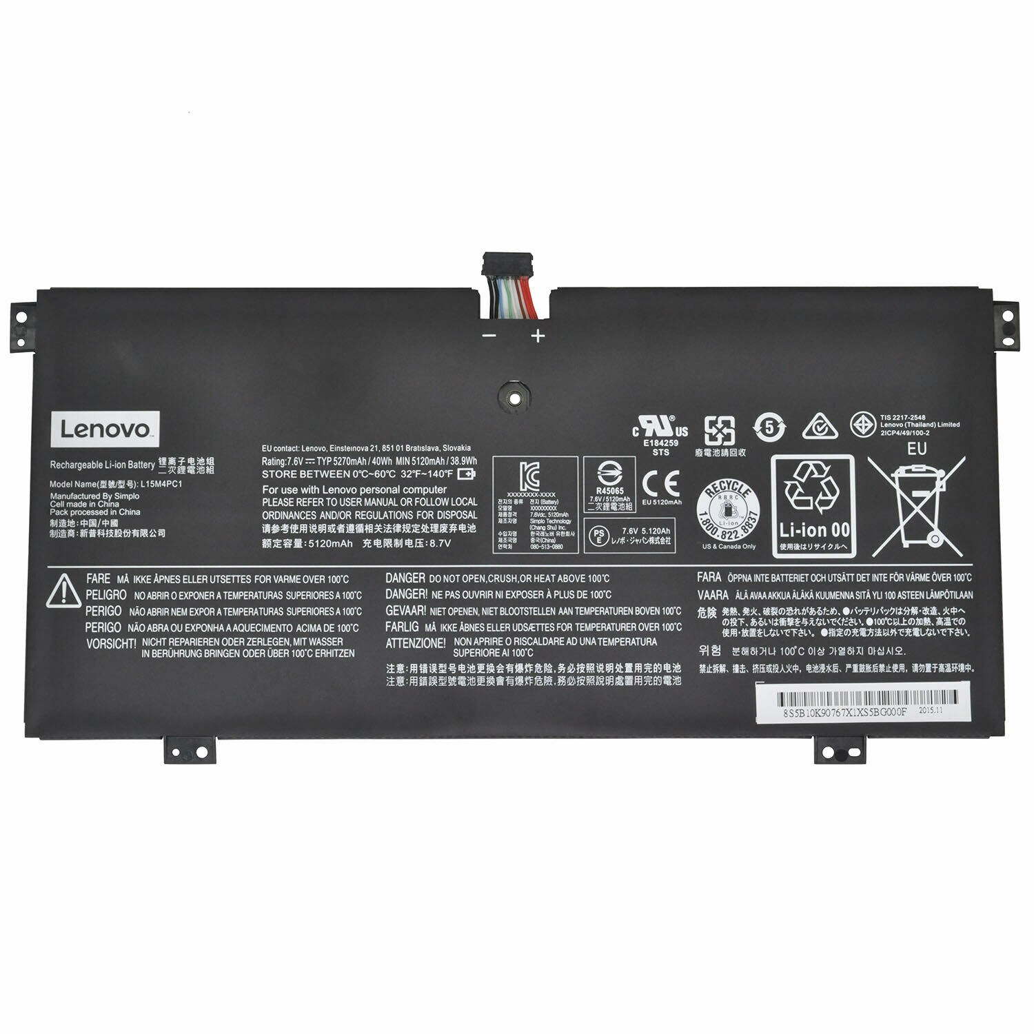 Original Battery L15M4PC1 L15L4PC1 for Lenovo Yoga 710-11IKB 710-11ISK Series New