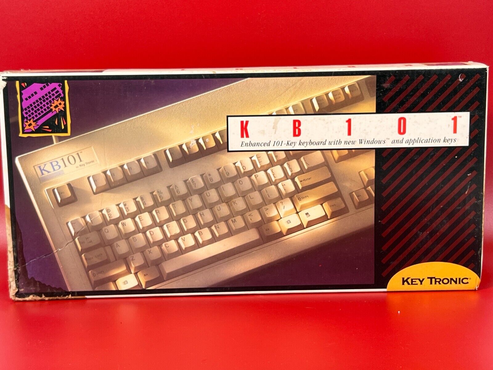 NIB KeyTronic KB101 Enhanced 101-Key Professional Series Keyboard + PS/2 Adapter