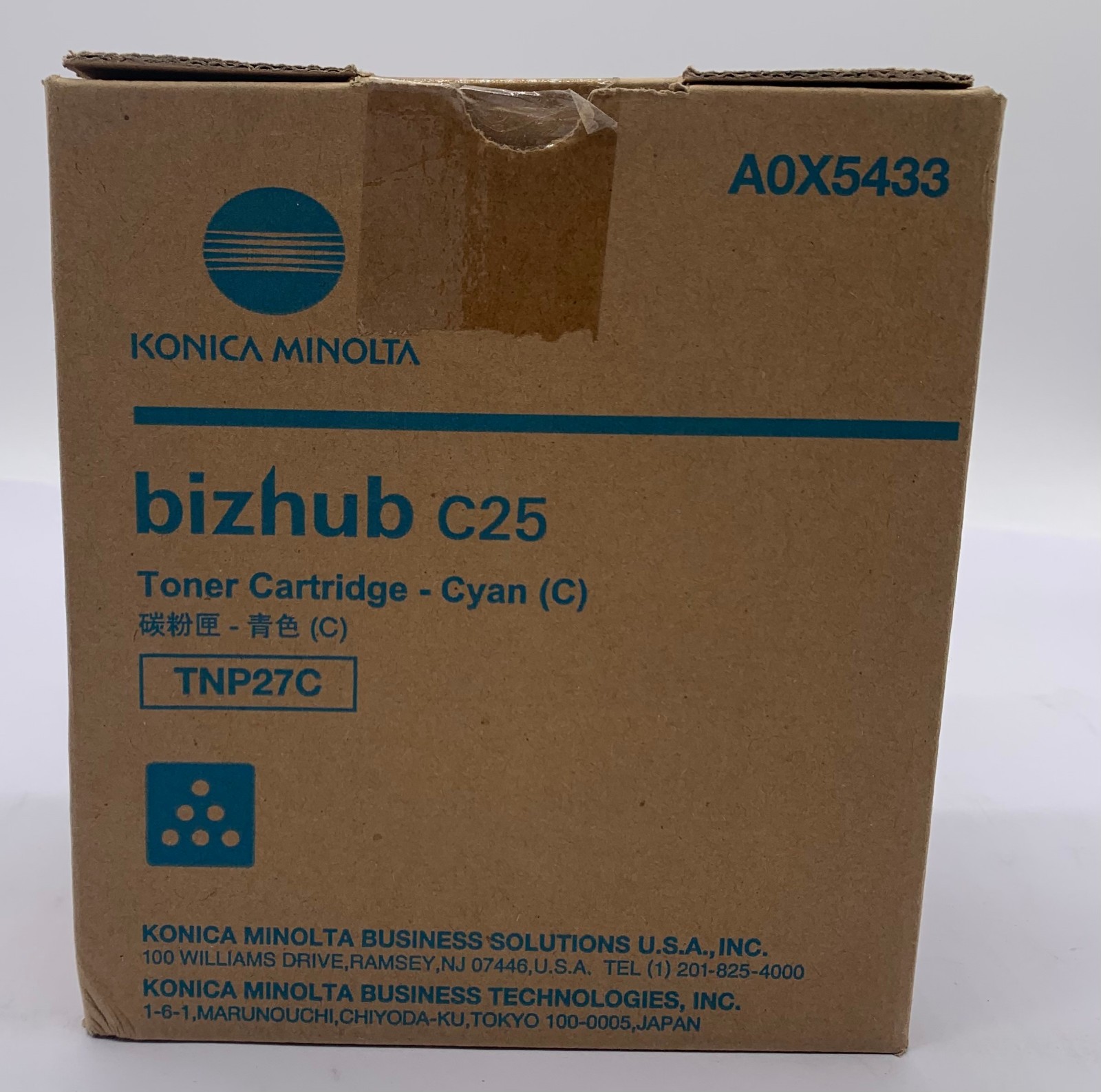 Genuine Konica Minolta A0X5433 (TNP27C) Cyan Toner Cartridge, OEM