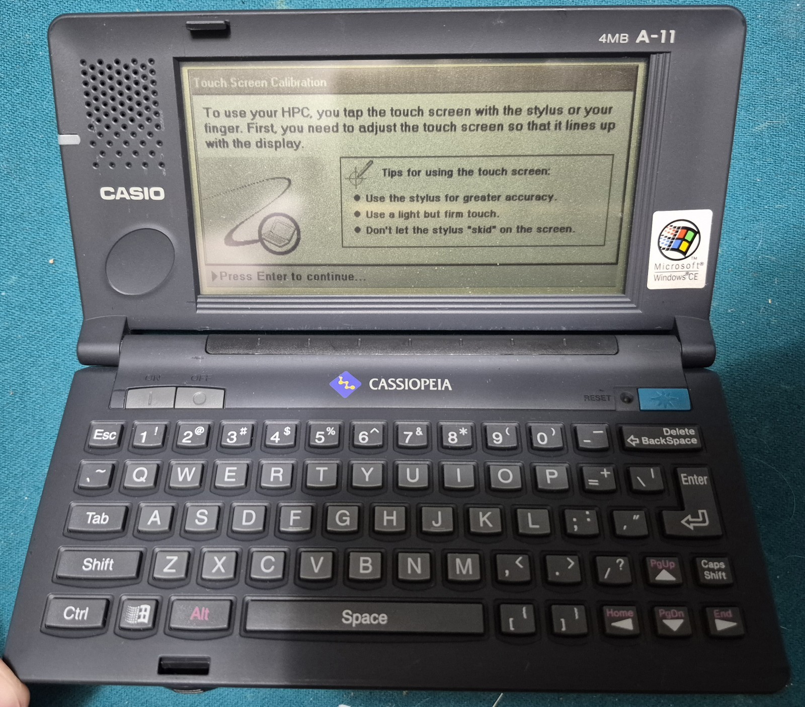 Cassiopeia A-11 4MB - RARE Vintage PDA  Pocket Computer - Casio - Windows CE