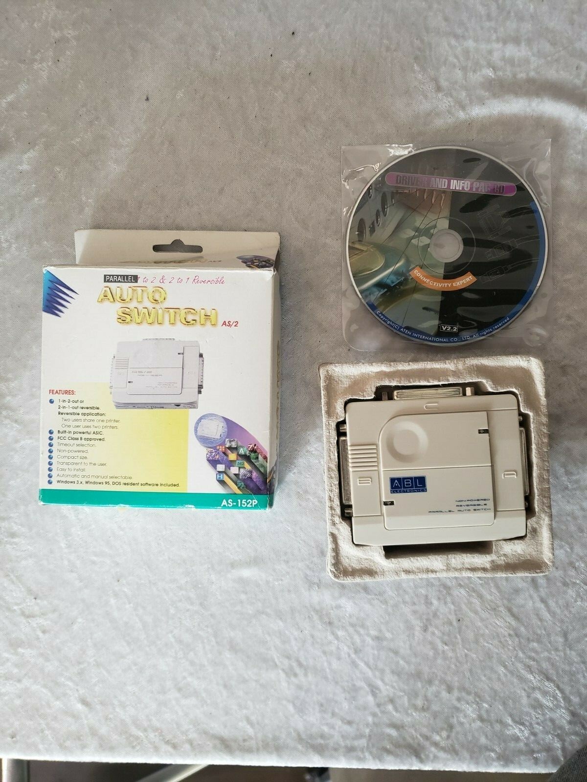 Parallel Reversible Auto Switch ASIC ATEN AS/2 Manual Floppy AS-152P In Box