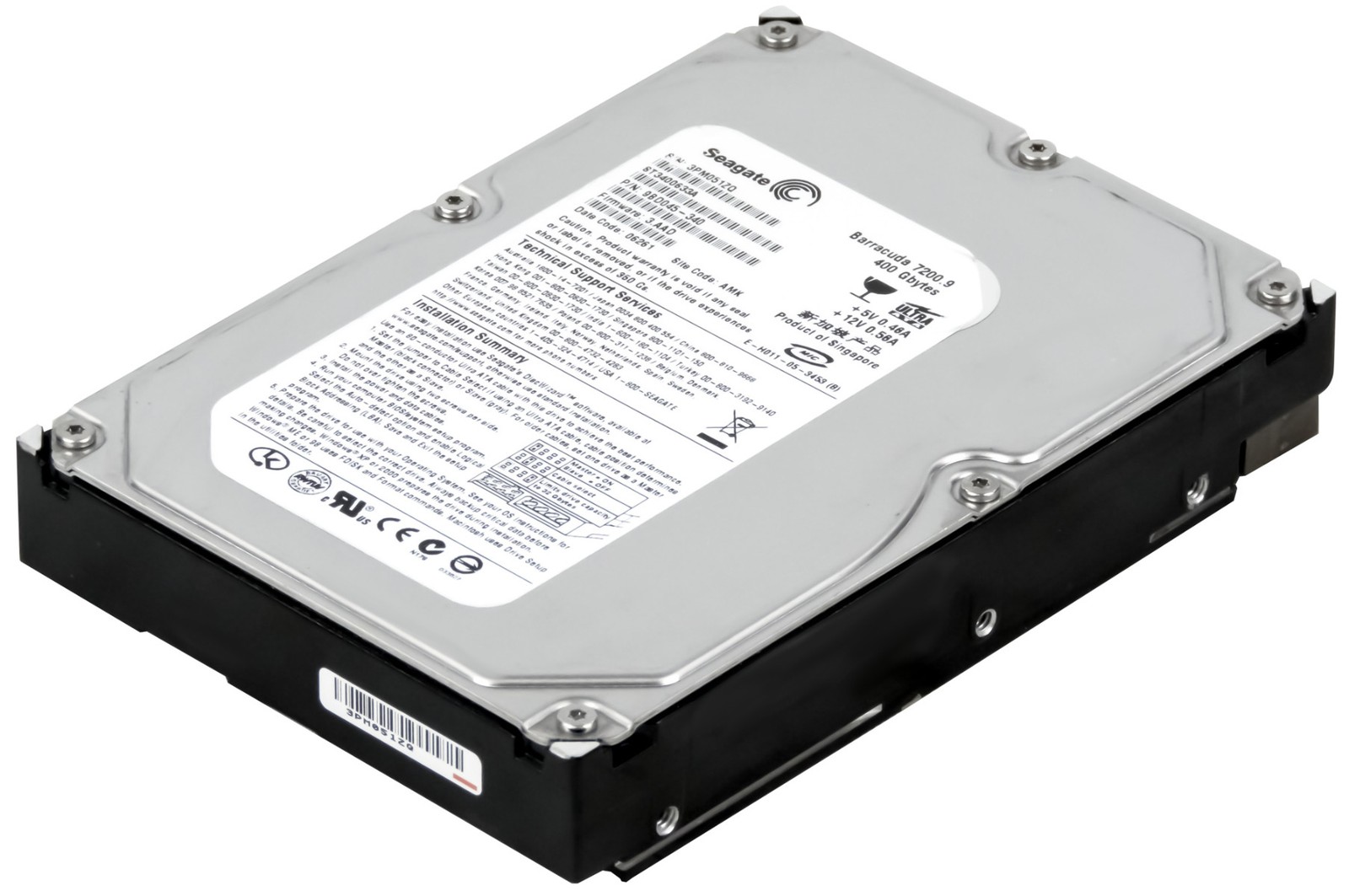 HARD DRIVE SEAGATE BARRACUDA 7200.9 ST3400633A 400GB 7.2k 16MB ATA 3.5''