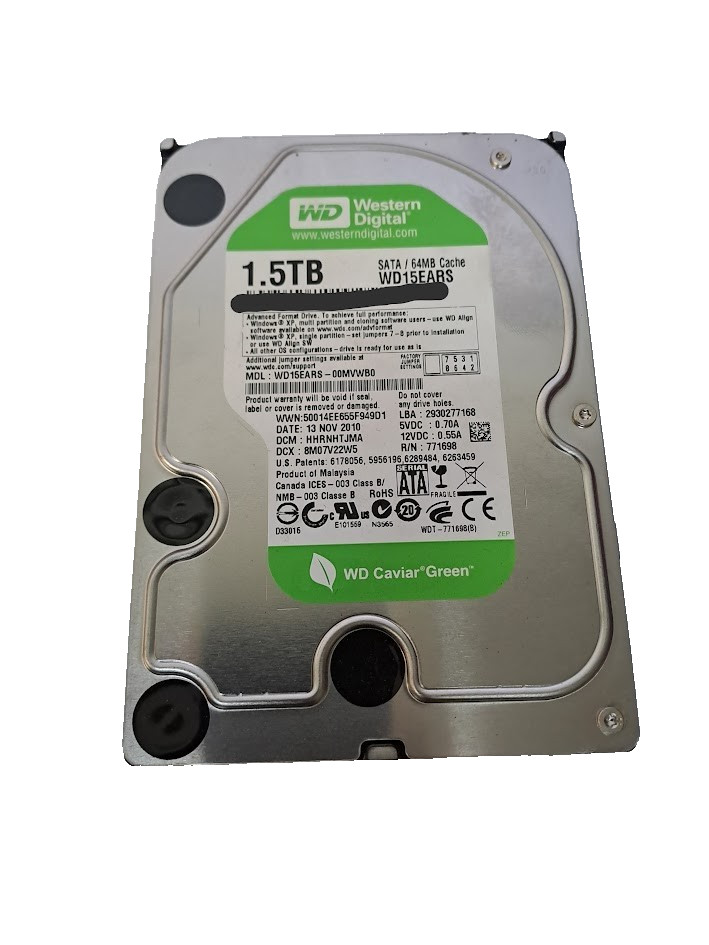 Western Digital WD15EARS-00MVWB0 Hard Drive 1.5 TB 3.5" SATA
