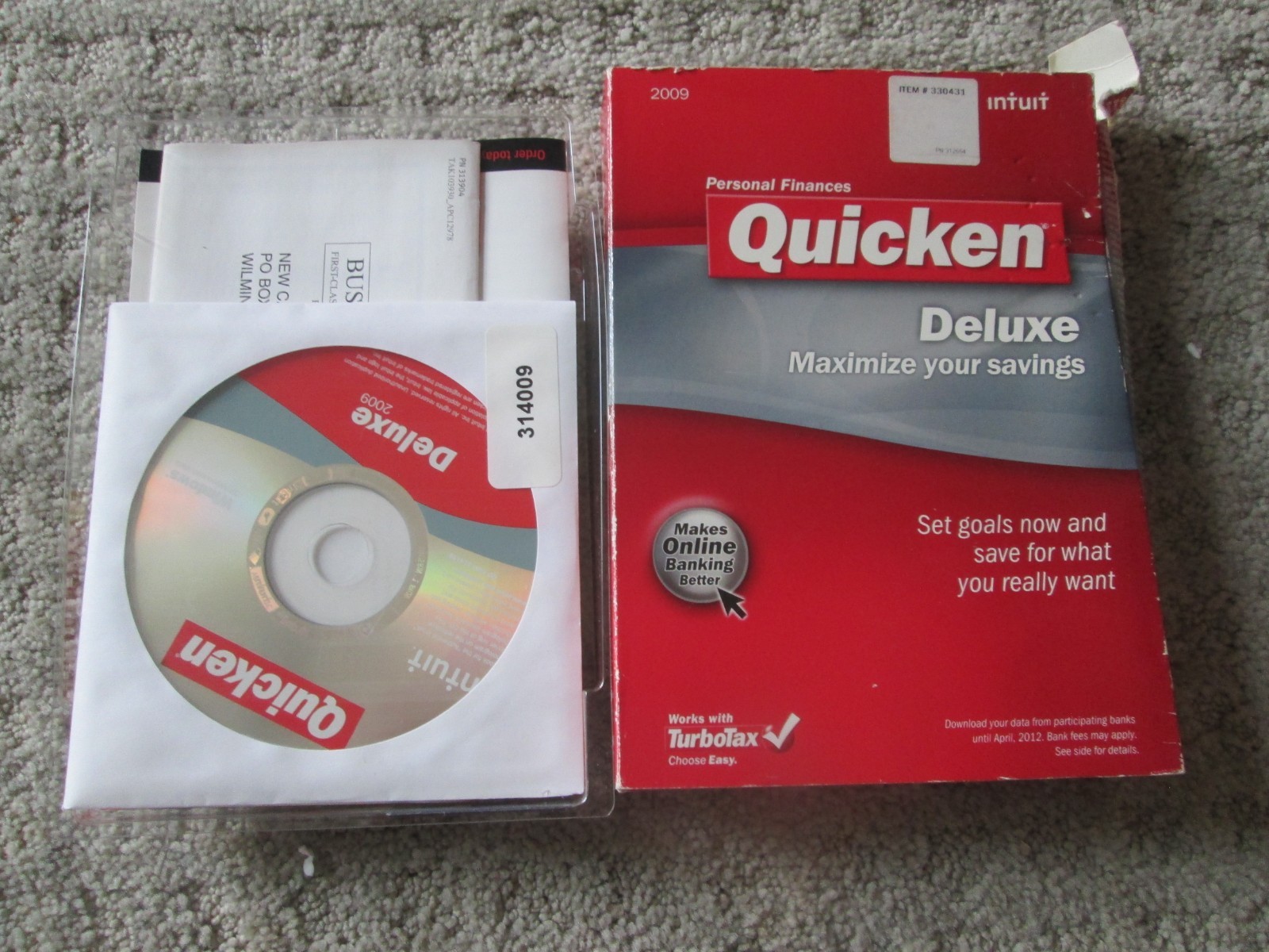 2009 Quicken Deluxe Intuit Disc Only  No Key Code~~