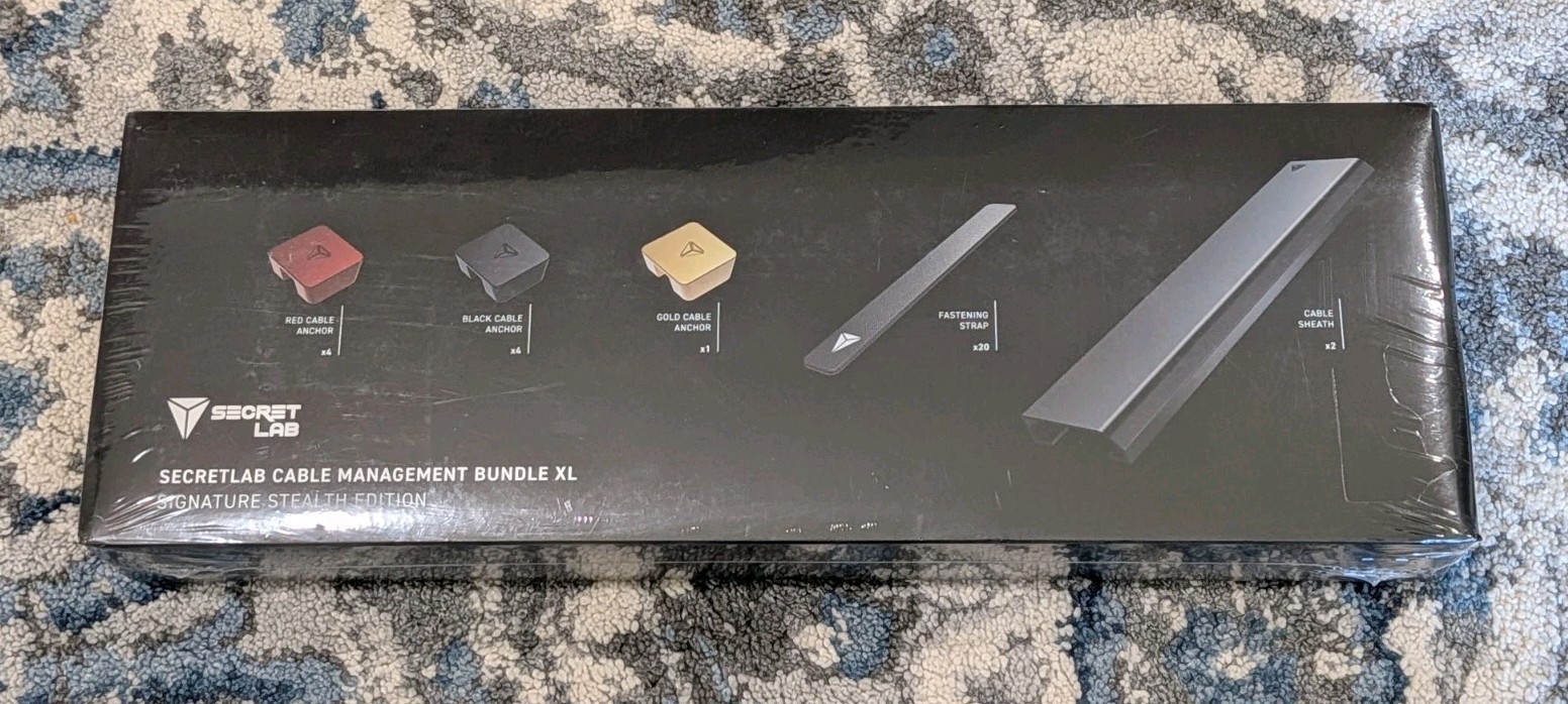 NEW Secretlab Cable Management Bundle XL Signature Stealth Edition Sealed NEW