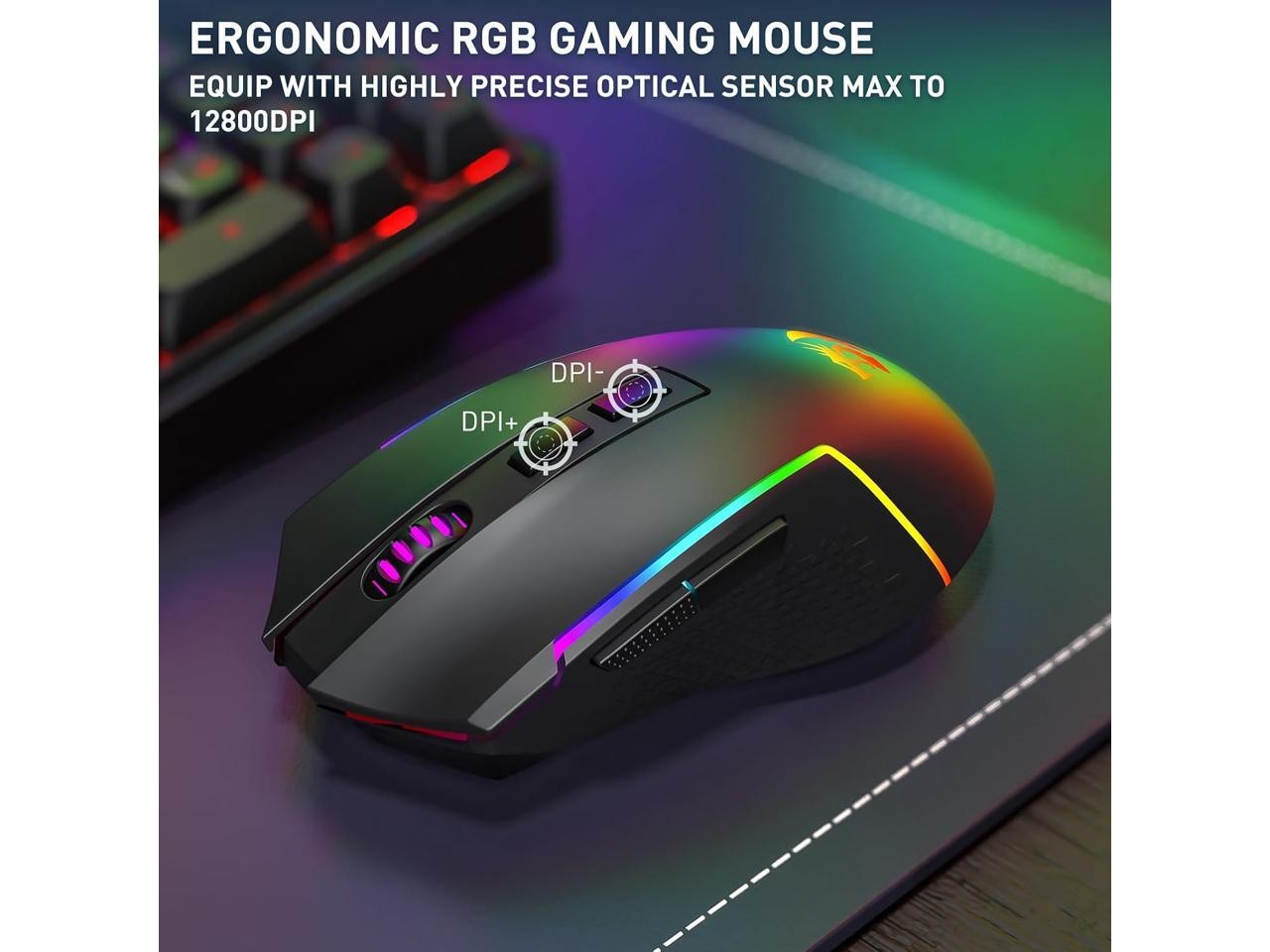 S163 3-Mode Wilreess Gaming Keyboard & Mouse Combo, 108 Keys K689 PRO Redragon