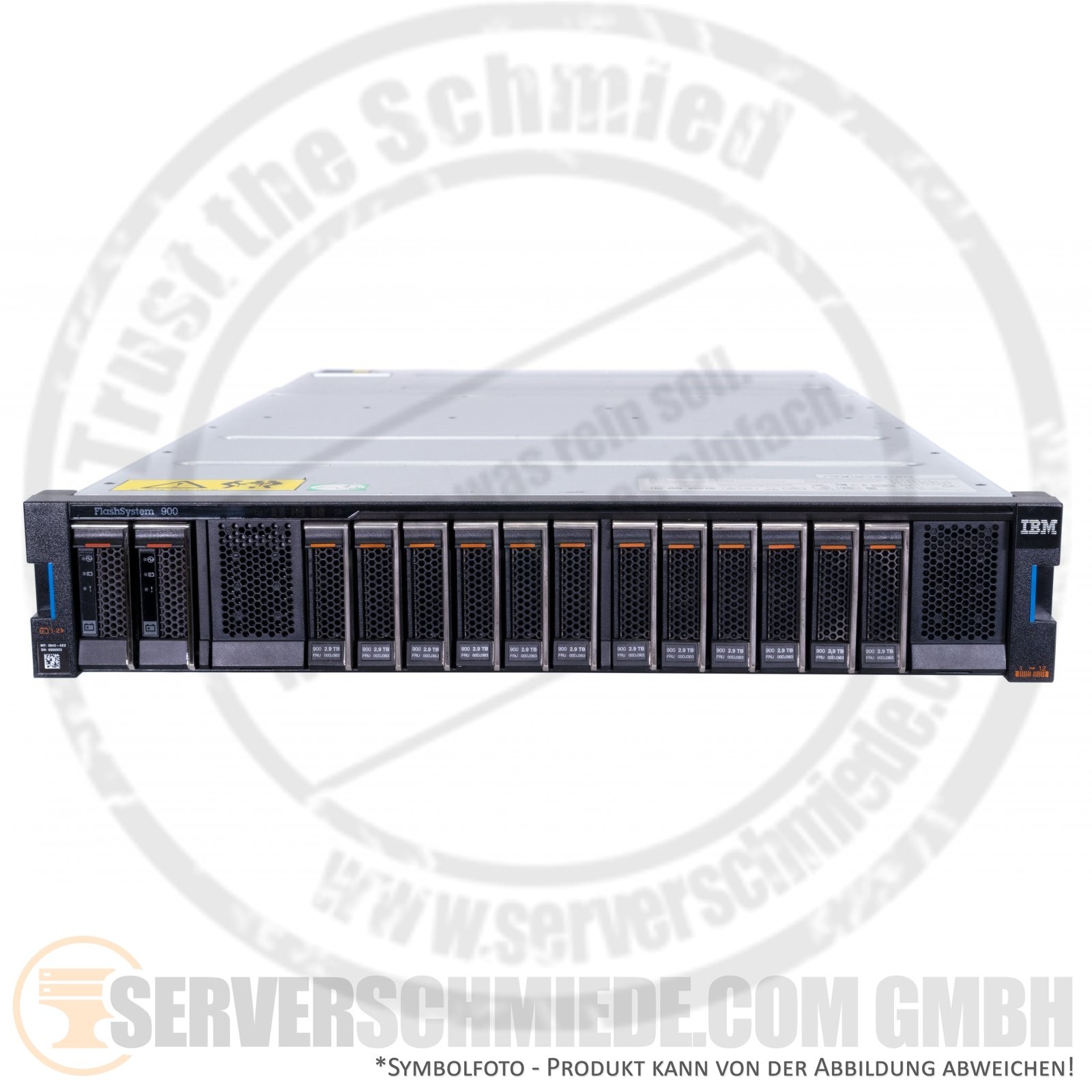 IBM All Flash AF 900 Raid SAN Storage 9843-AE2 8/16Gb FC / 10GbE iSCSI* 2x PSU 1