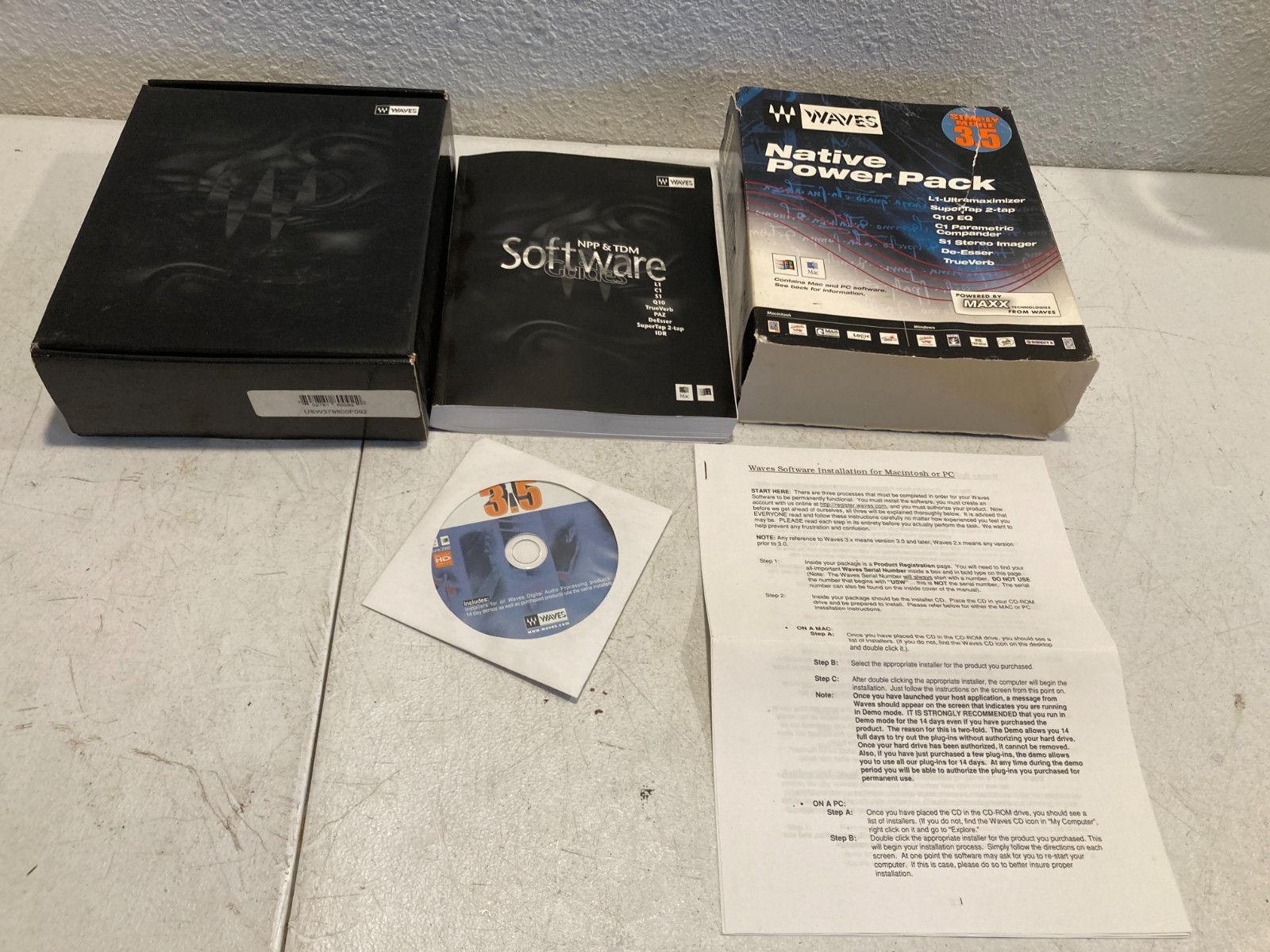 Waves Native Power Pack 3.5 Audio Software CD Boxed Set with Manual
