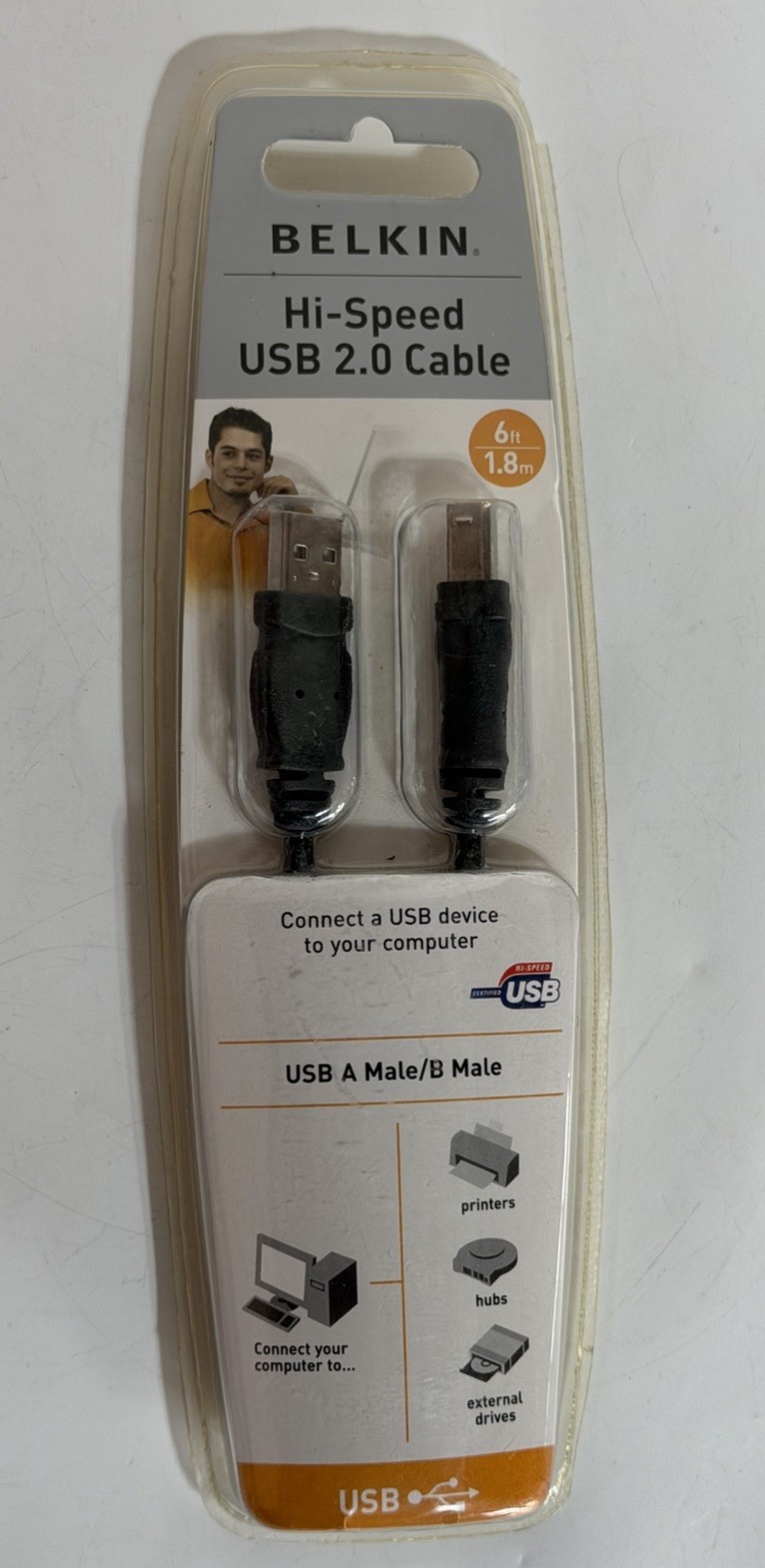 Belkin USB 2.0. High Speed cable 6 feet new in Pack