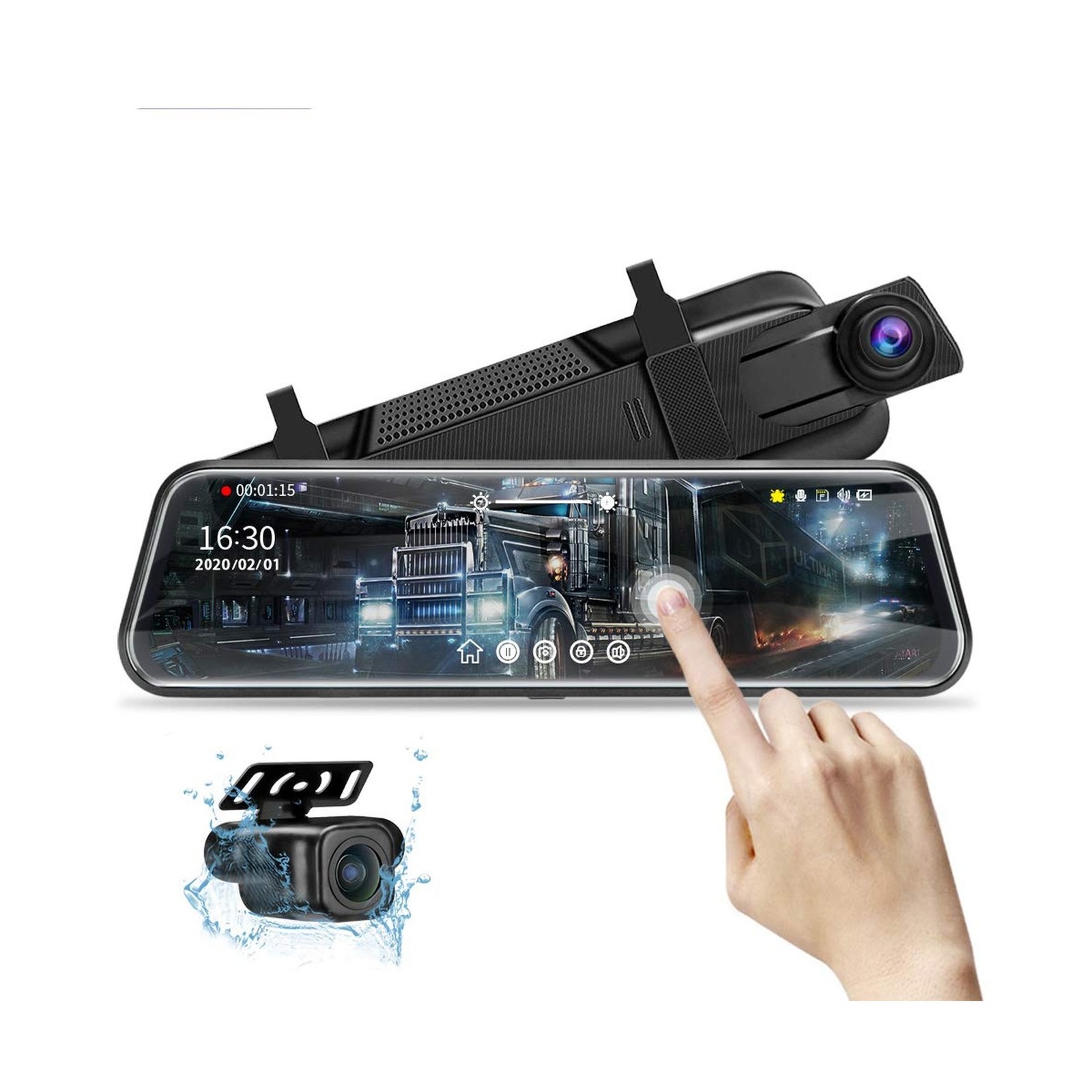 10'' Mirror Dash Cam Night Vision 1080P FHD Full Touch Screen Front... Fast Ship