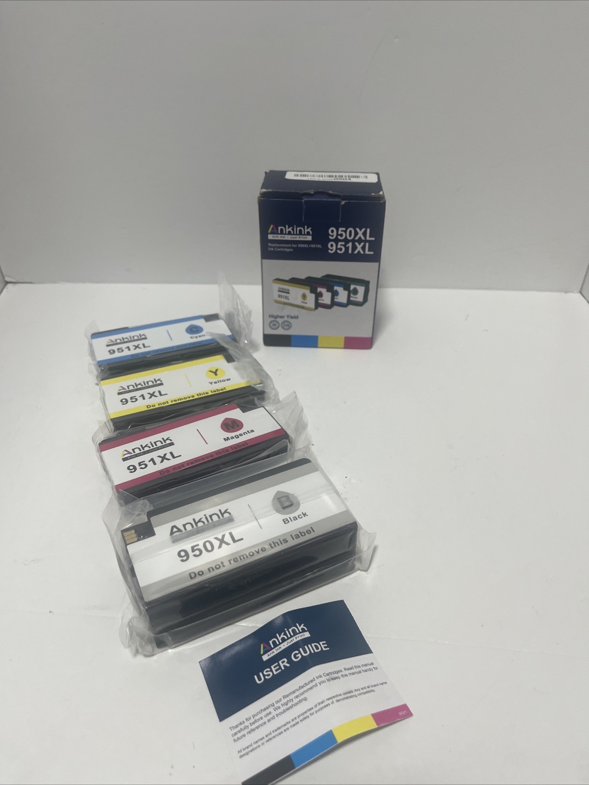Ankink 950XL 951XL High Yield Ink Cartridges Set Black Cyan Magenta Yellow.