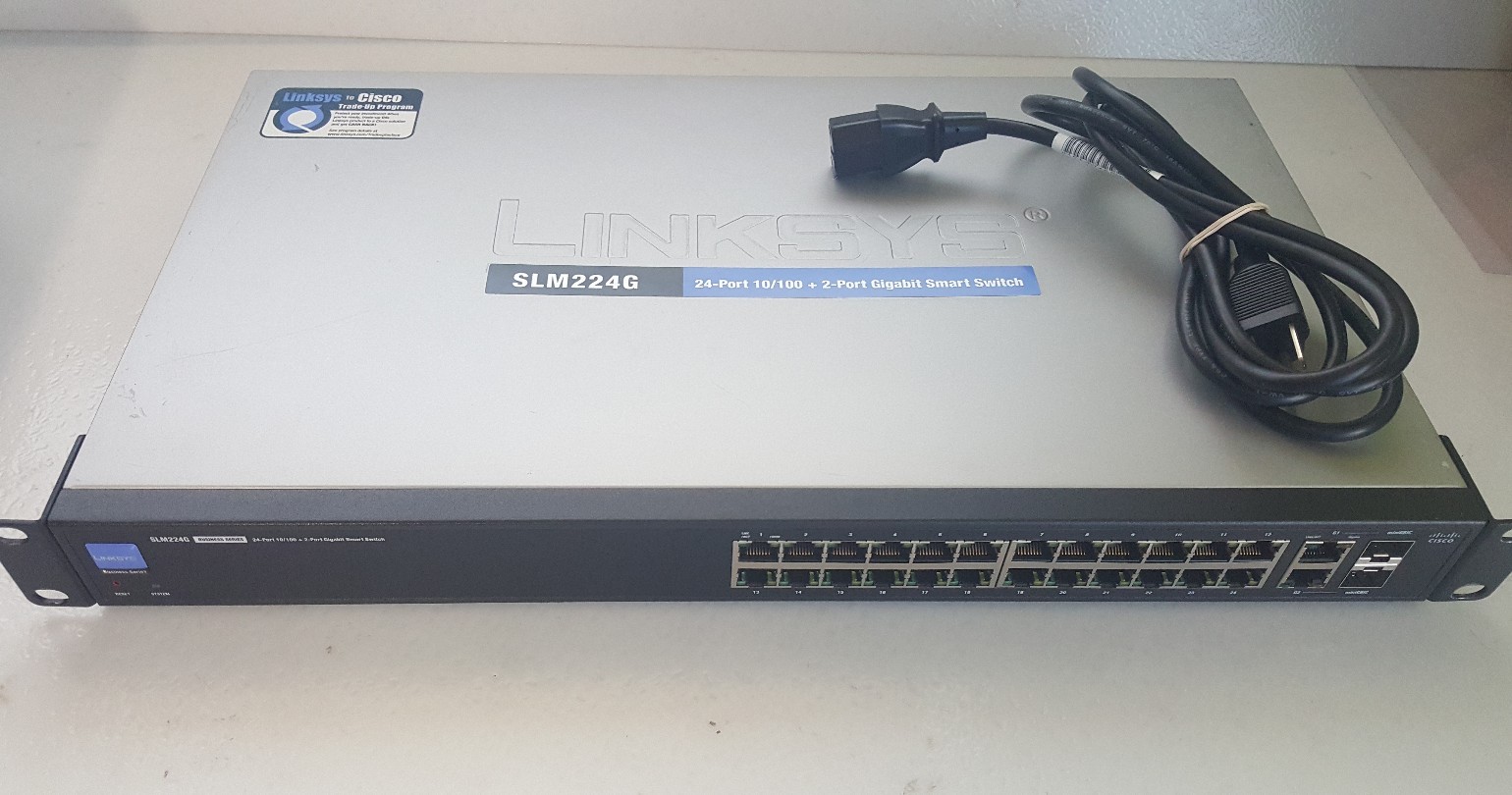 CISCO LINKSYS SLM224G BUSINESS 24-PORT 10/100 2-PORT GIGABIT SMART SWITCH