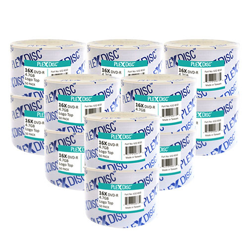 600 PC PlexDisc 16X 4.7 GB DVD-R Logo Top Disc Blank Media 632-810